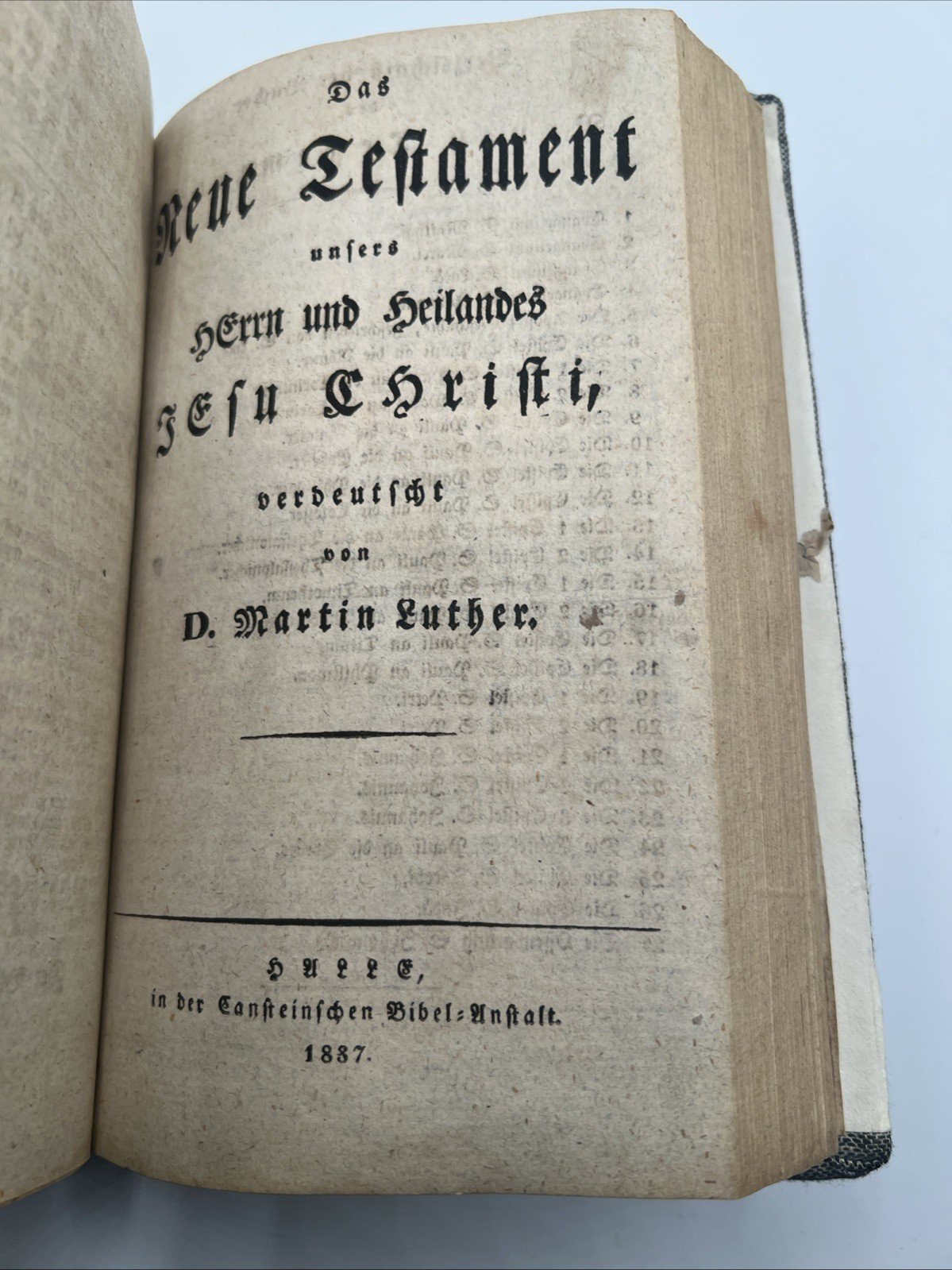 1837 German Martin Luther Bible Halle Rebound Antique Religious Book # 1070 photo 4