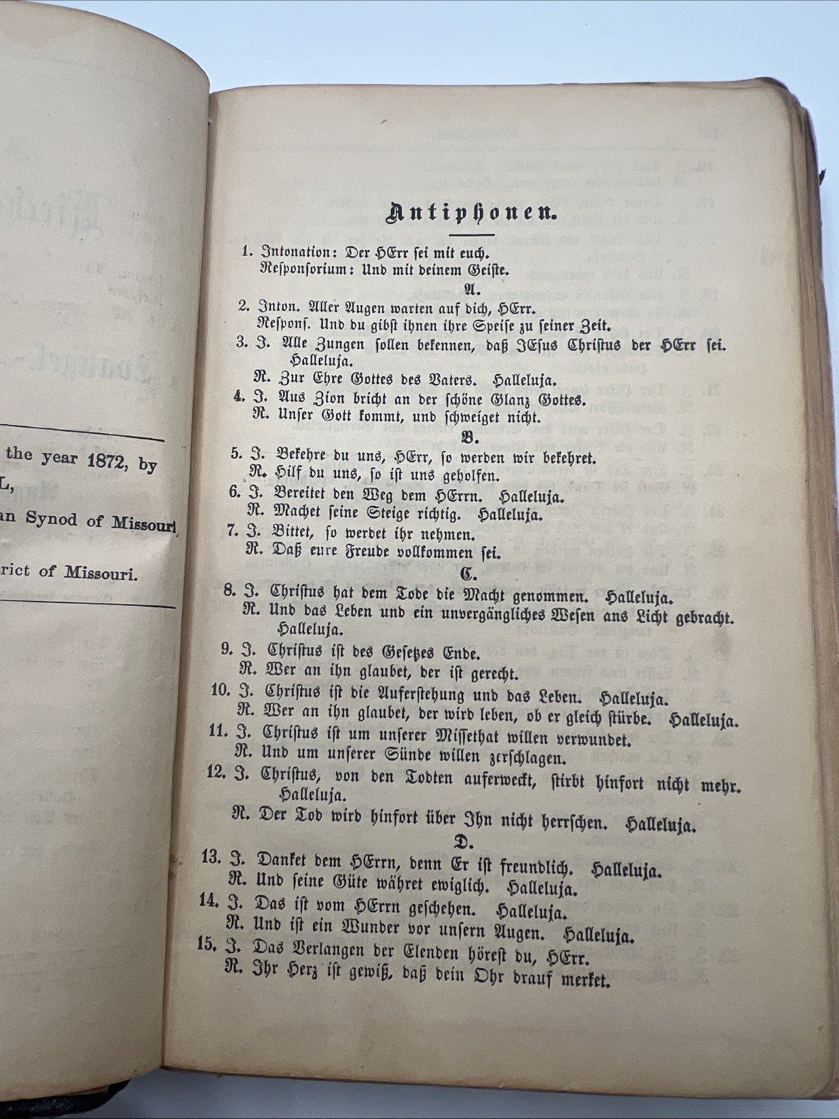 Antique 1872 Lutherisches Gesangbuch German Hymnal Leather Book  # 1074 photo 2