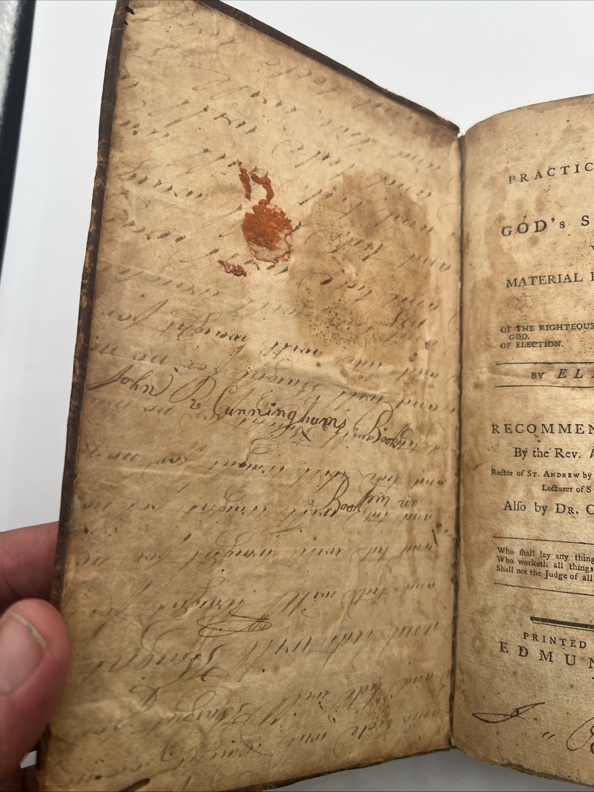 1798 Elisha Coles God’s Sovereignty Early American Leather Book # 1076 photo 2