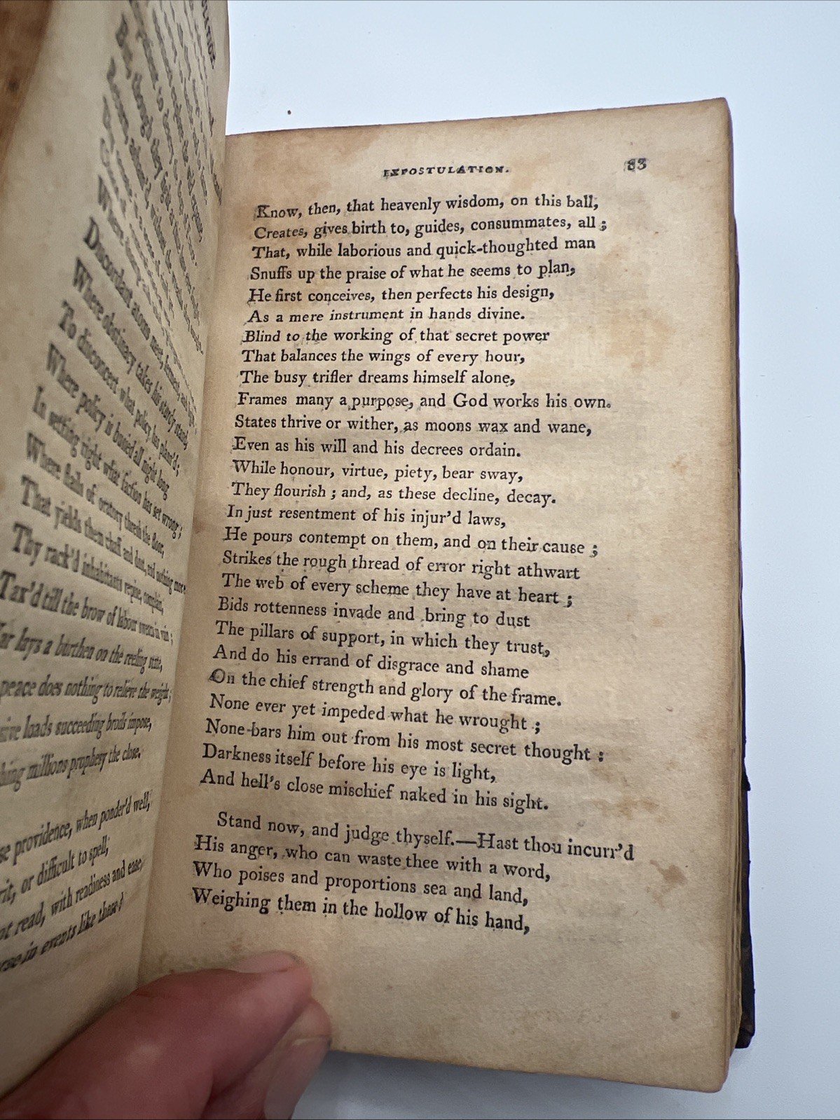 1808 William Cowper Poems Vol I Amherst NH Early American Leather Bound # 1077 photo 2