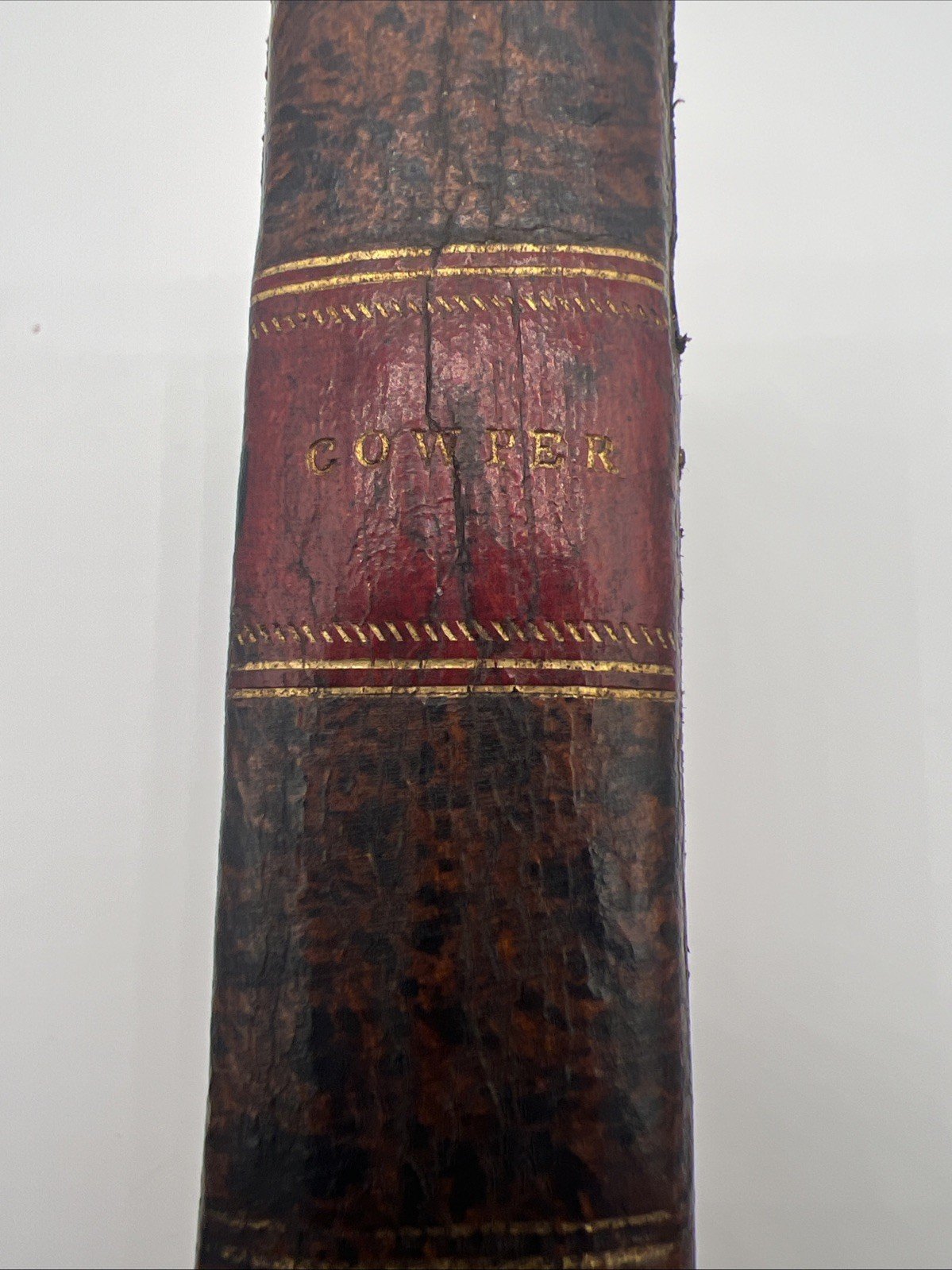 1808 William Cowper Poems Vol I Amherst NH Early American Leather Bound # 1077 photo 6