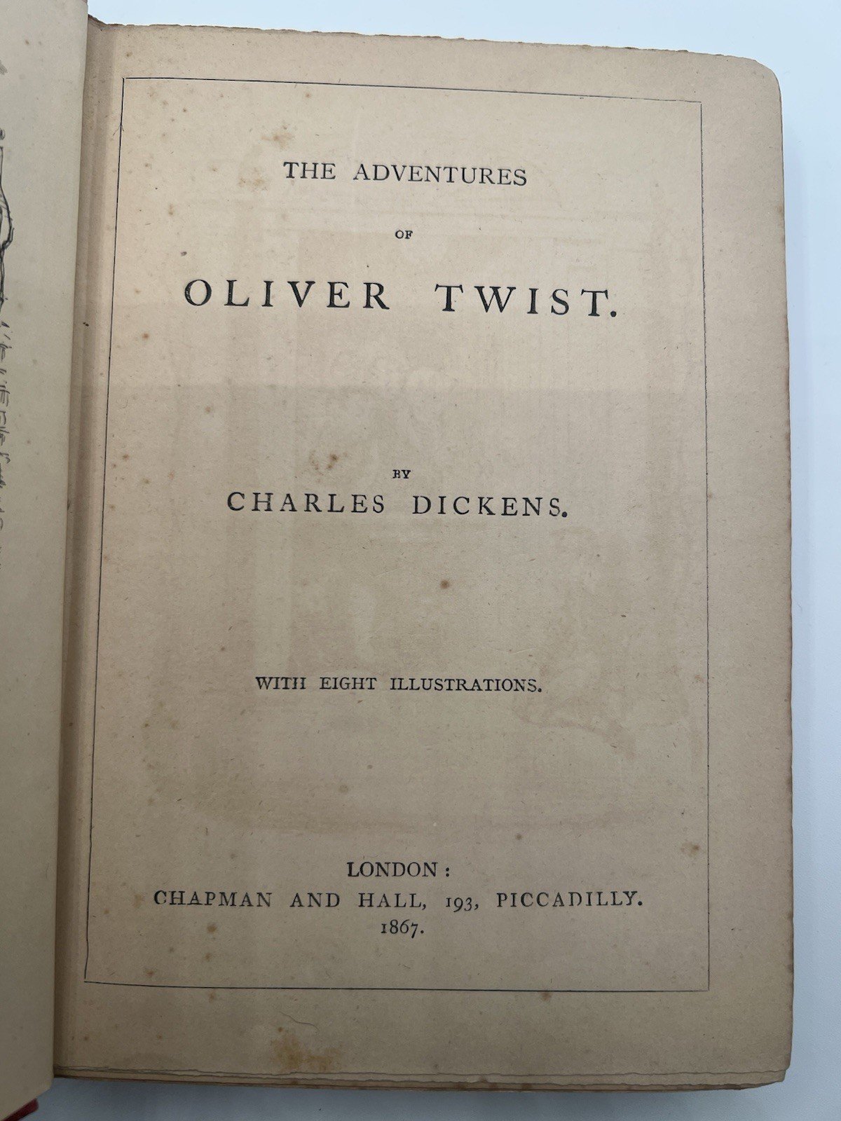 Antique 1867 Oliver Twist Charles Dickens Chapman Hall Illustrated # 1078
