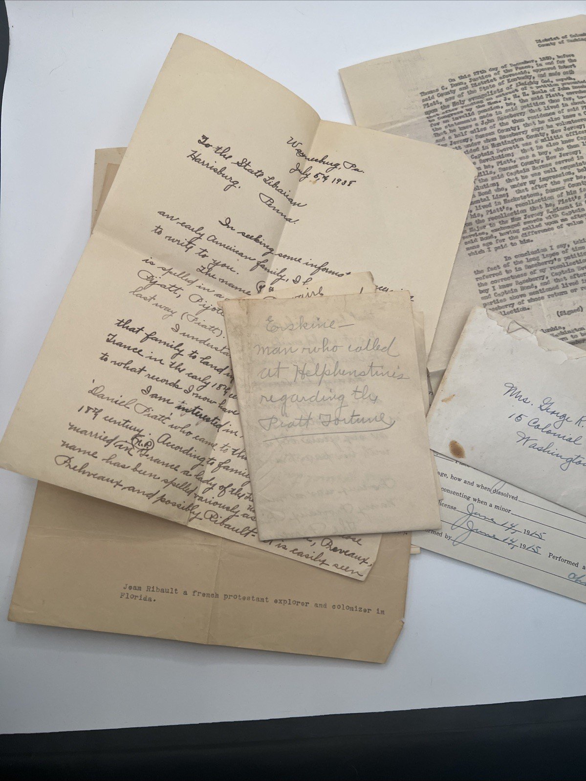Piatt Family Genealogy Letters Documents 1850-1955 Vintage Lot # 1084 photo 4