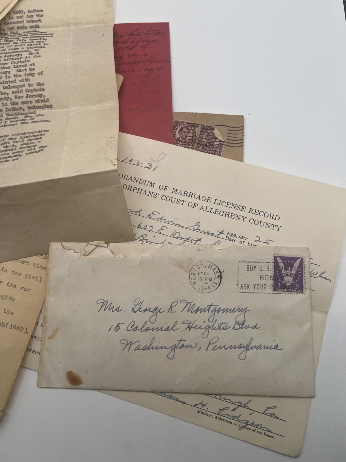 Piatt Family Genealogy Letters Documents 1850-1955 Vintage Lot # 1084 photo 5