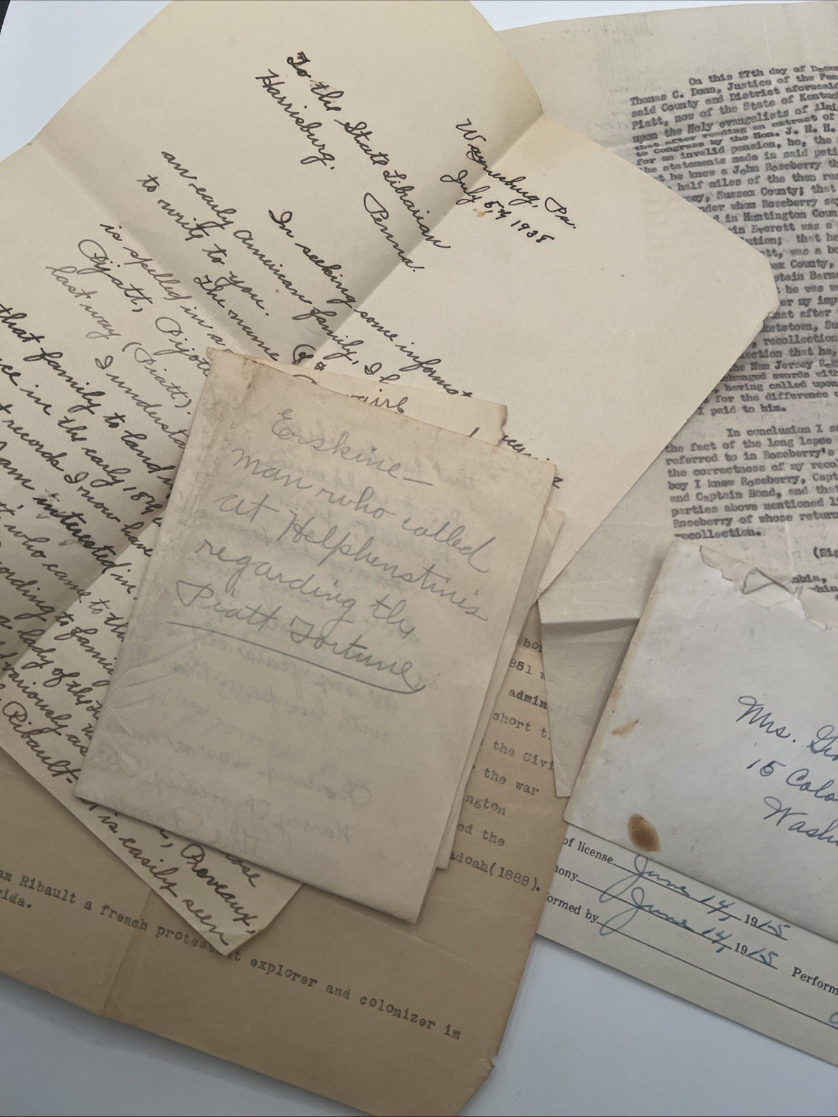Piatt Family Genealogy Letters Documents 1850-1955 Vintage Lot # 1084 photo 6