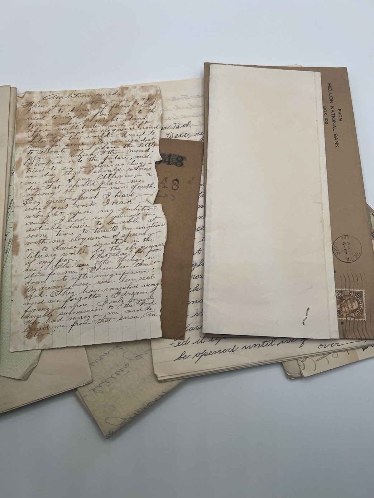 Large Vintage Letter & Document Lot Stamps Genealogy Ephemera # 1085 photo 3