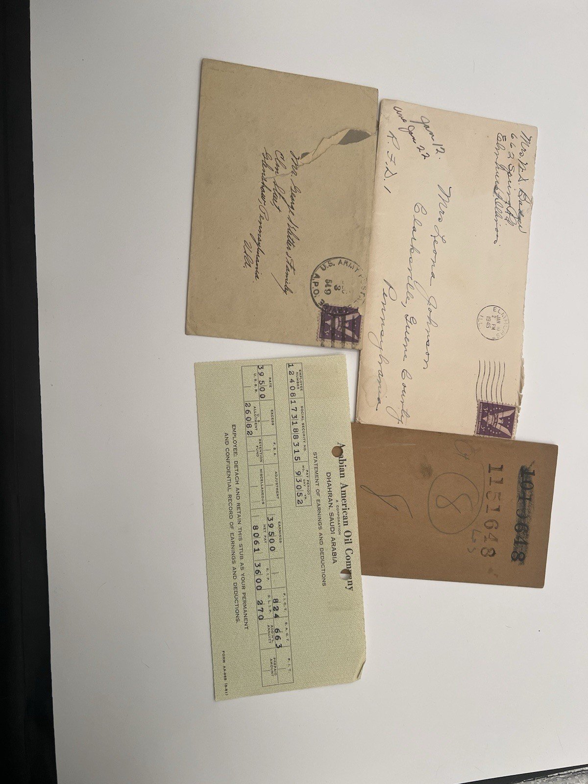 Large Vintage Letter & Document Lot Stamps Genealogy Ephemera # 1085 photo 10