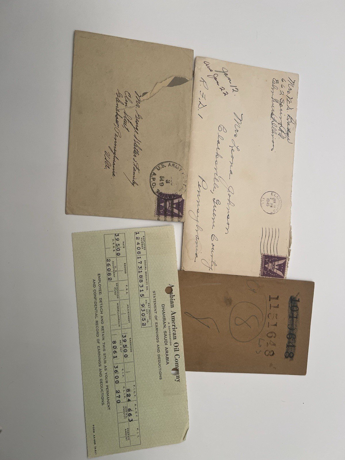 Large Vintage Letter & Document Lot Stamps Genealogy Ephemera # 1085 photo 11