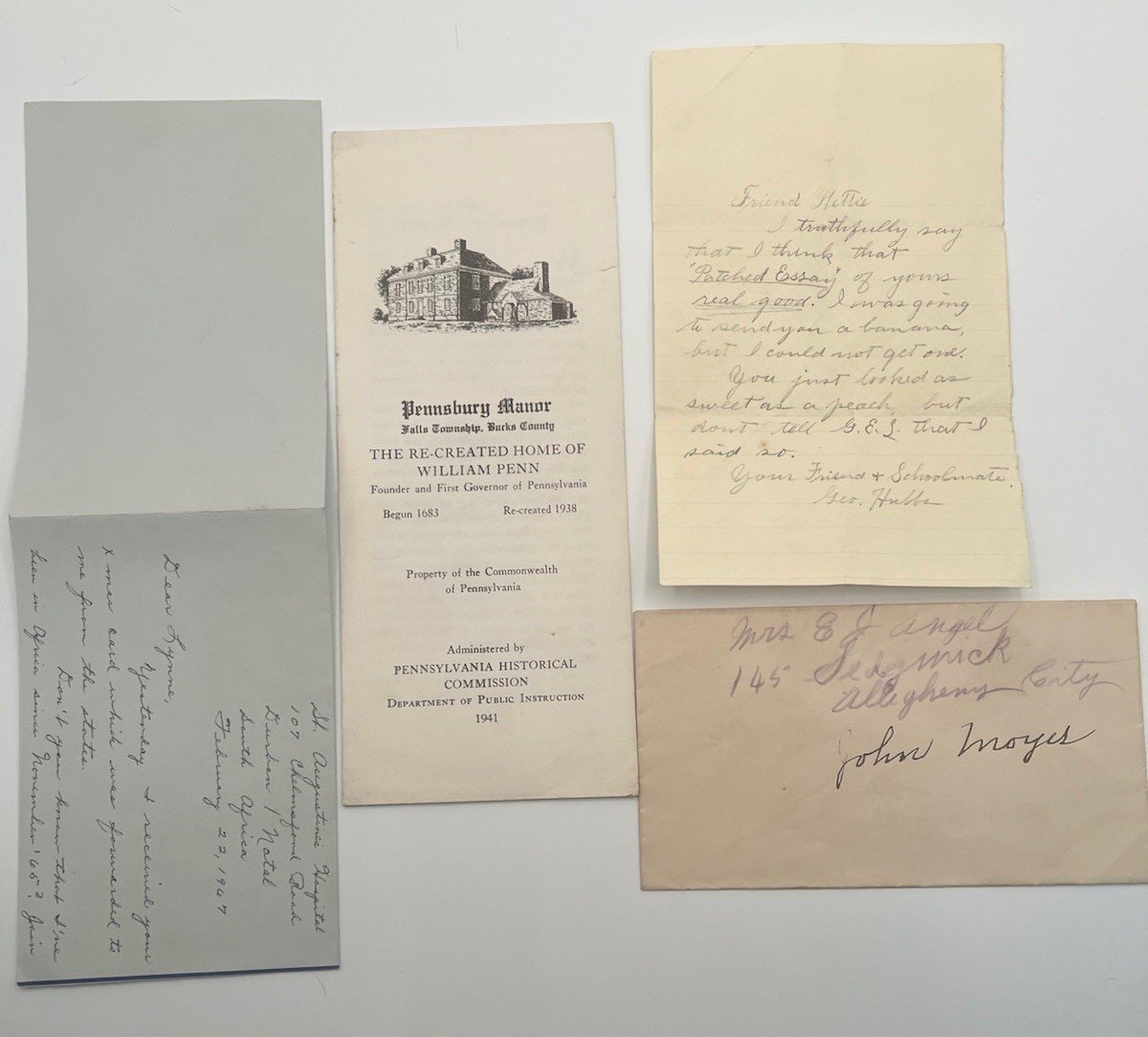1967 South Africa Missionary Nurse Letter Pennsbury Manor Ephemera Lot # 1091