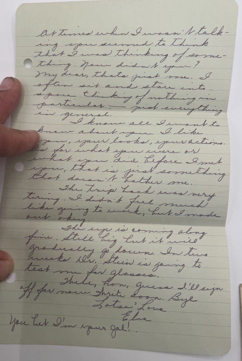 1947 Handwritten Love Letter w Envelope OH to WV Paul Christian Elsie # 1092 photo 3