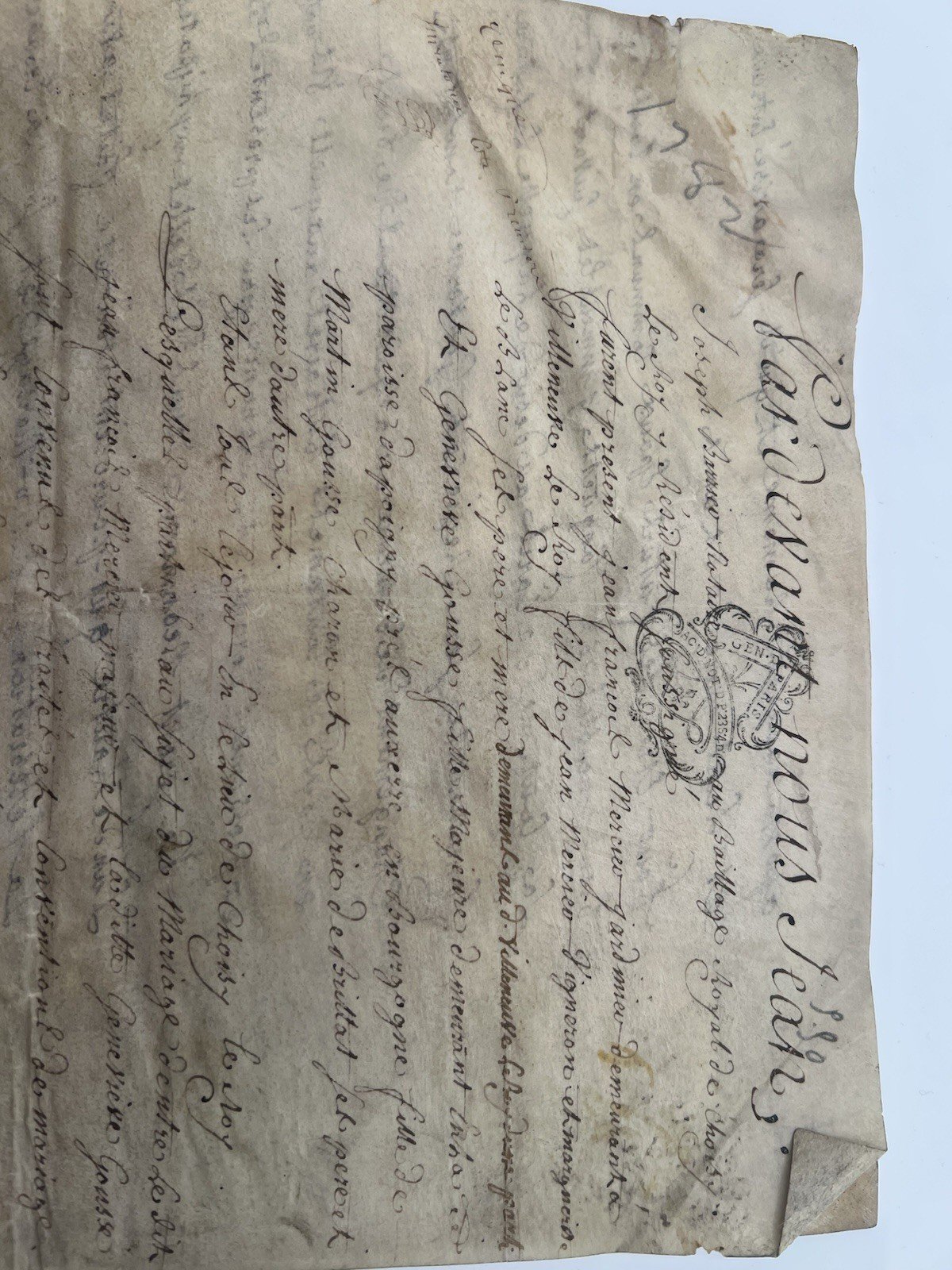 1781 French Royal Notary Marriage  Manuscript Choisy-le-Roi Louis XVI # 1097 photo 2