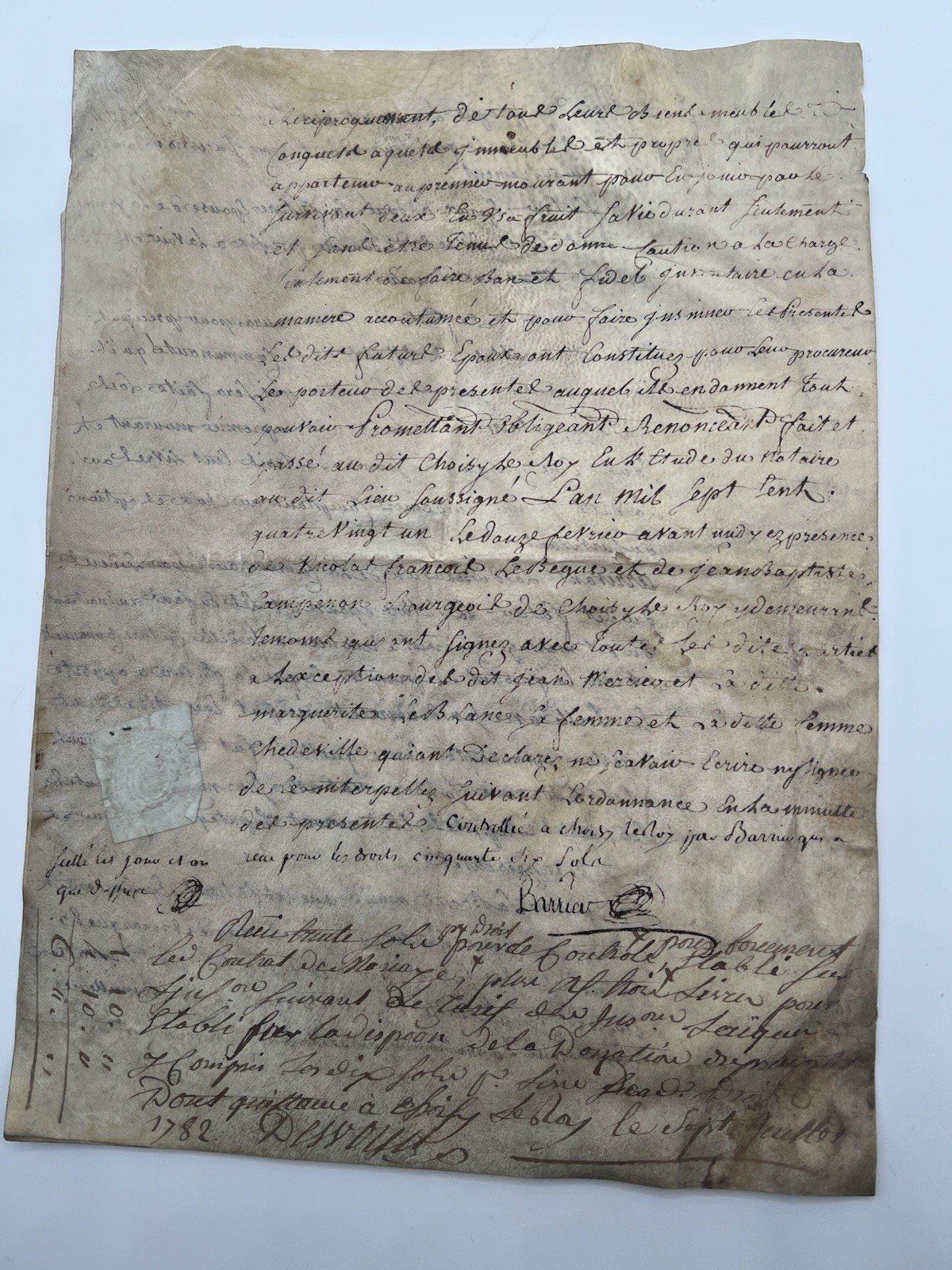 1781 French Royal Notary Marriage  Manuscript Choisy-le-Roi Louis XVI # 1097 photo 7