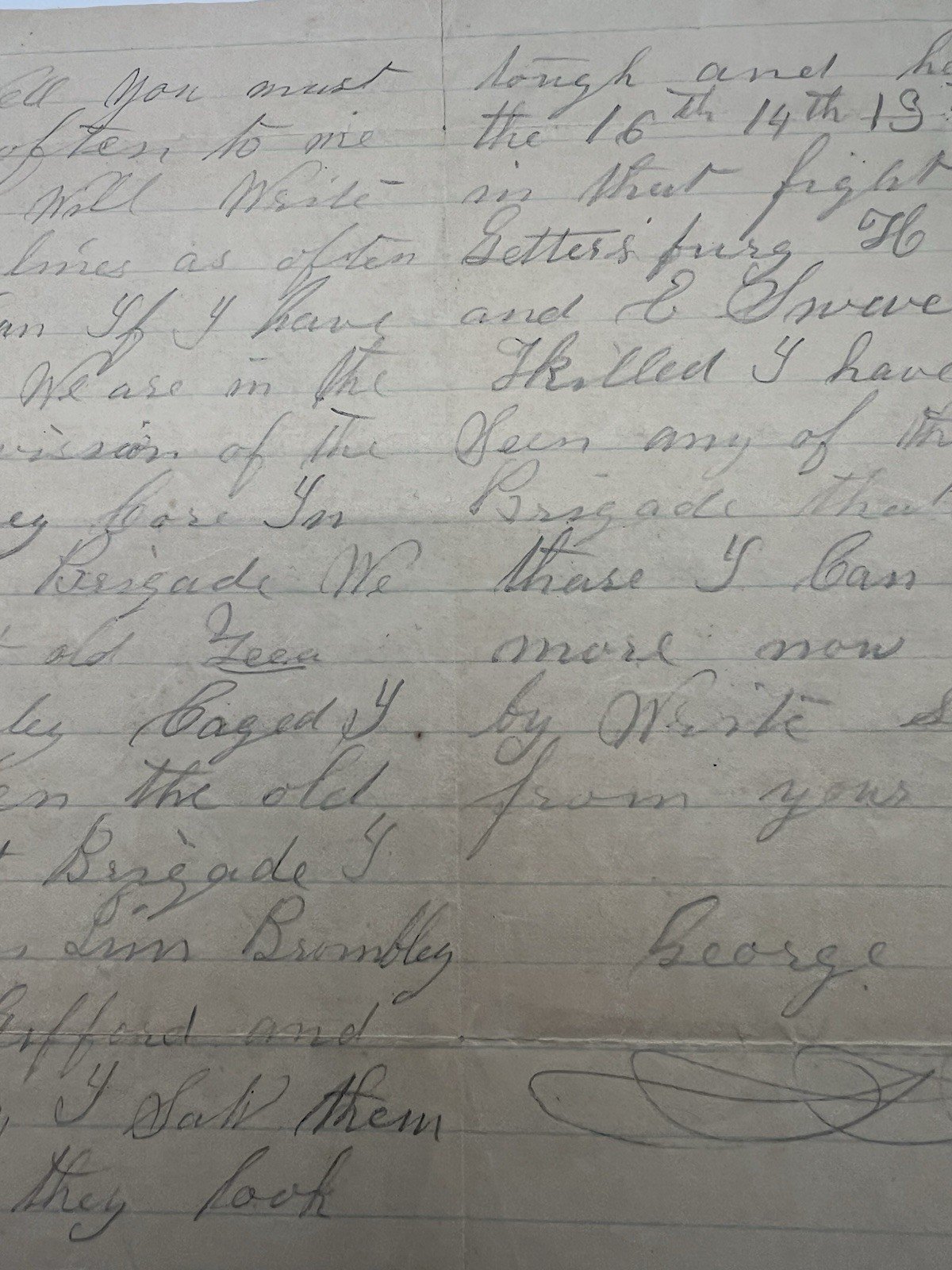 1863 Civil War Letter George P. Risdon 10th Vermont Gettysburg Campaign # 1098 photo 13