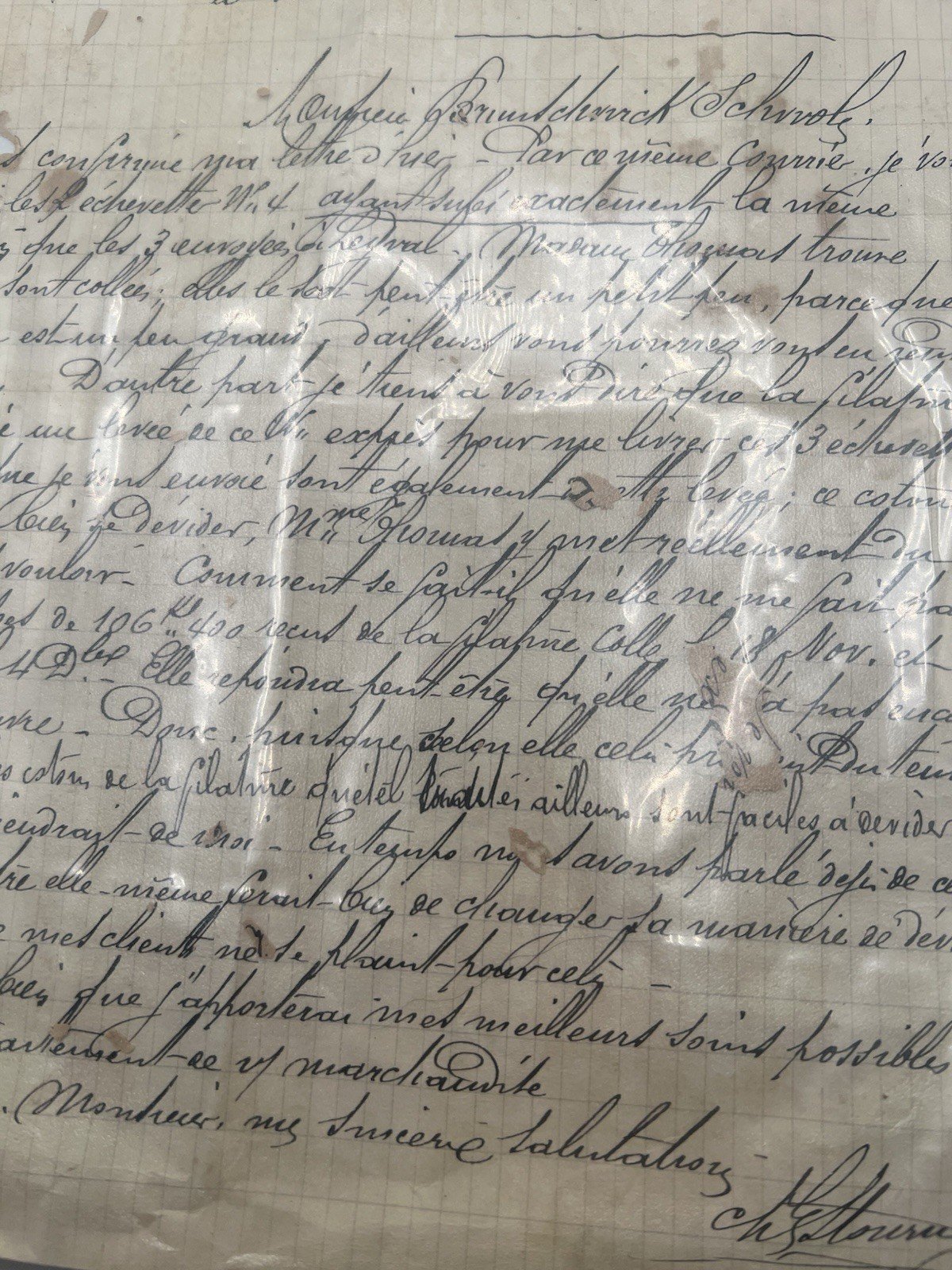 1909 France Textile Mill Letter on Illustrated Letterhead Signed # 1099 photo 5