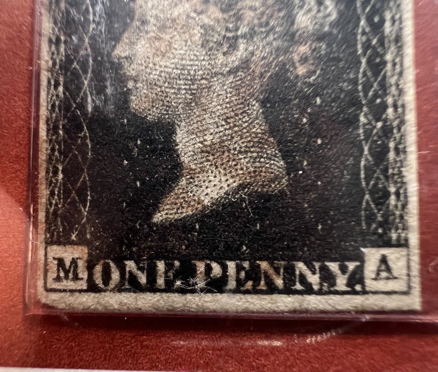 1840 Penny Black Used Stamp M-A Postal Commemorative Society Album # 1100 photo 2