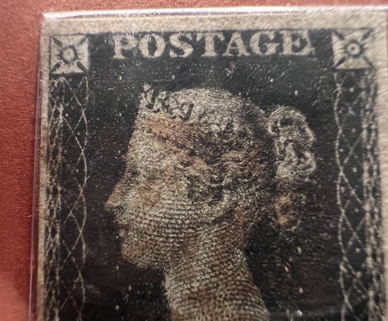 1840 Penny Black Used Stamp M-A Postal Commemorative Society Album # 1100 photo 3