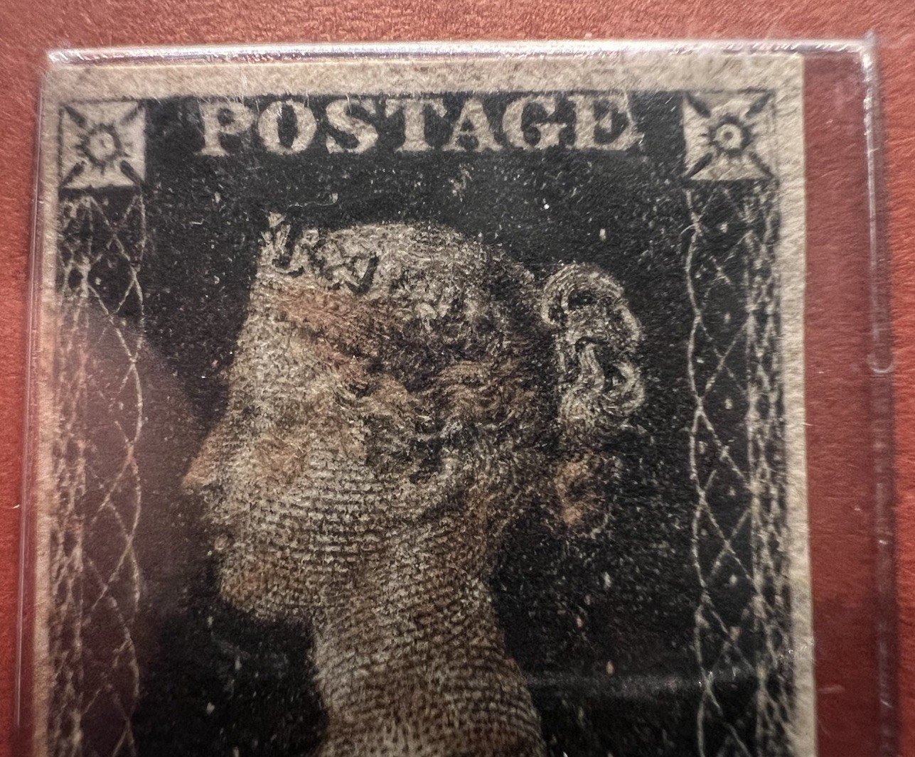 1840 Penny Black Used Stamp M-A Postal Commemorative Society Album # 1100 photo 4