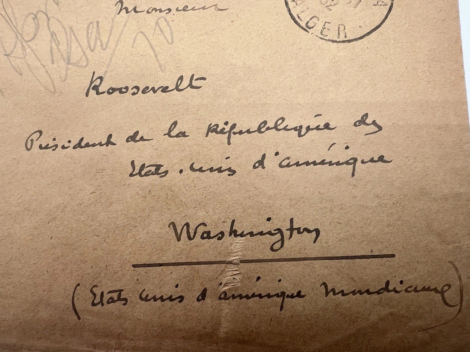 1930s Algeria Cover to President FDR Roosevelt Harmer Provenance # 1101 photo 6