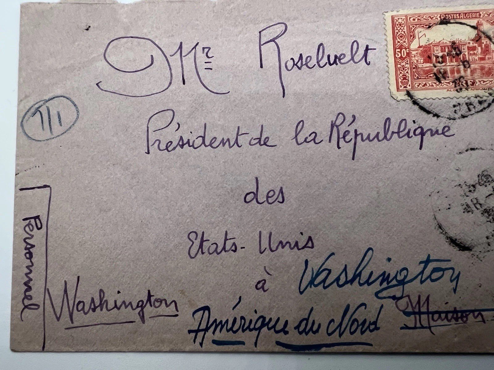 Franklin D. Roosevelt  Algeria Cover H.R. Harmer Presidential Mail # 1102 photo 5