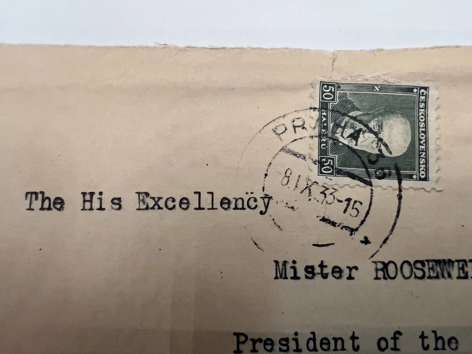 1935 FDR White House Cover Prague Czechoslovakia Roosevelt Collection # 1105 photo 8