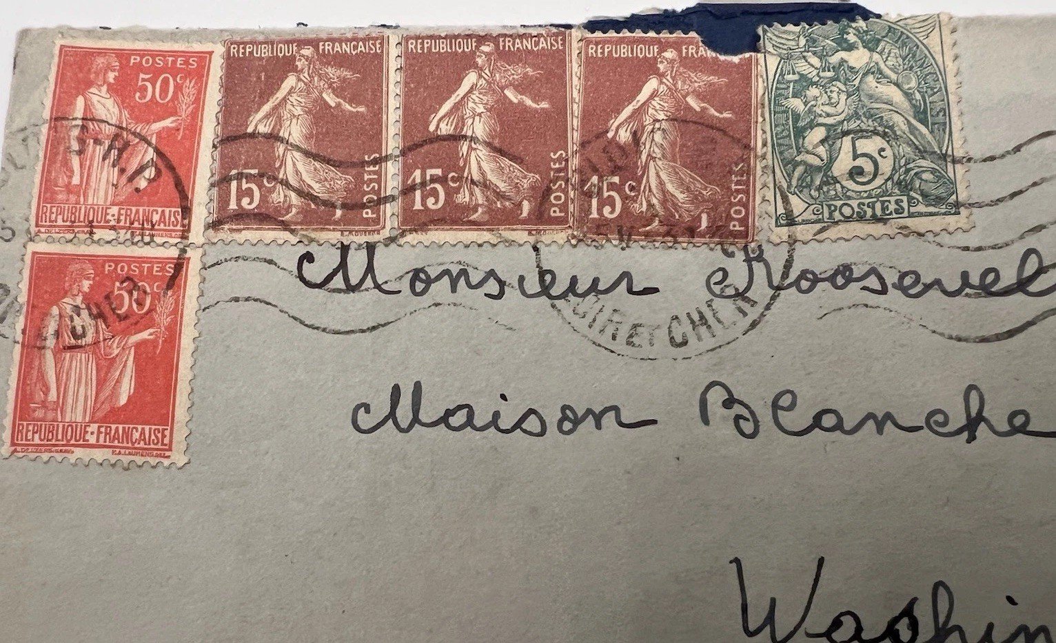 1933 FDR White House Cover France Roosevelt Collection Harmer  # 1106 photo 4