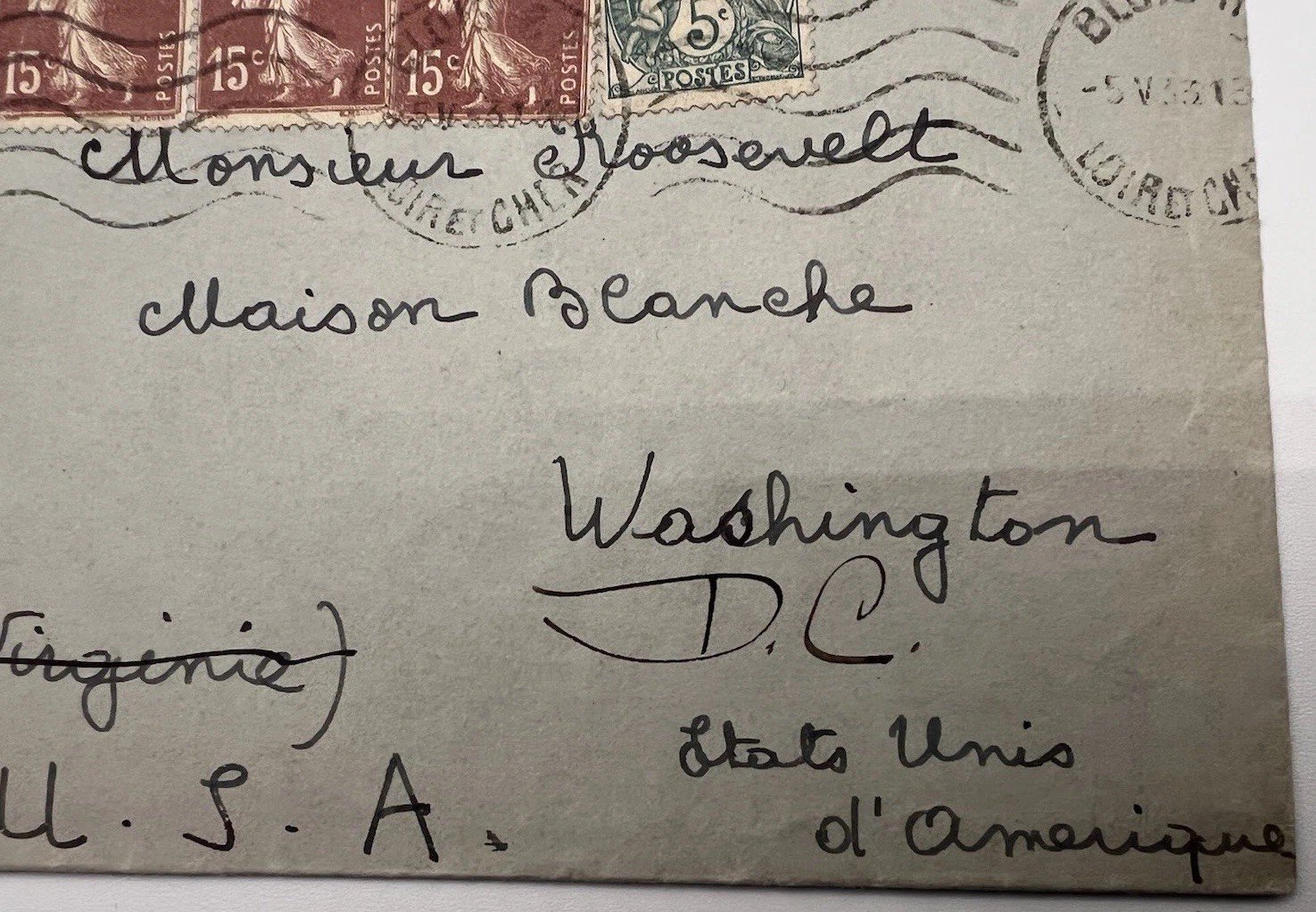 1933 FDR White House Cover France Roosevelt Collection Harmer  # 1106 photo 6