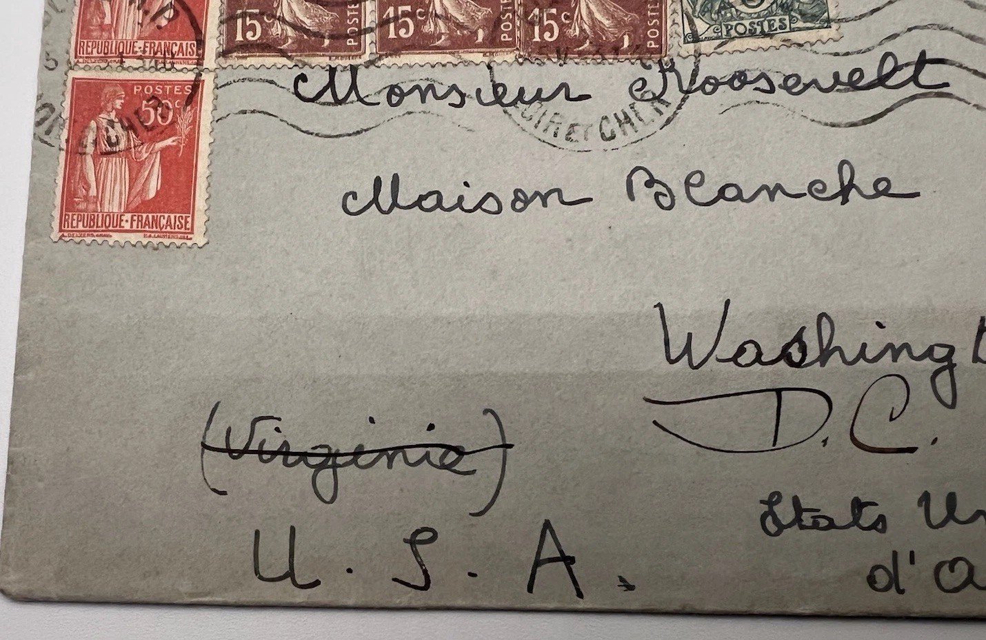 1933 FDR White House Cover France Roosevelt Collection Harmer  # 1106 photo 7