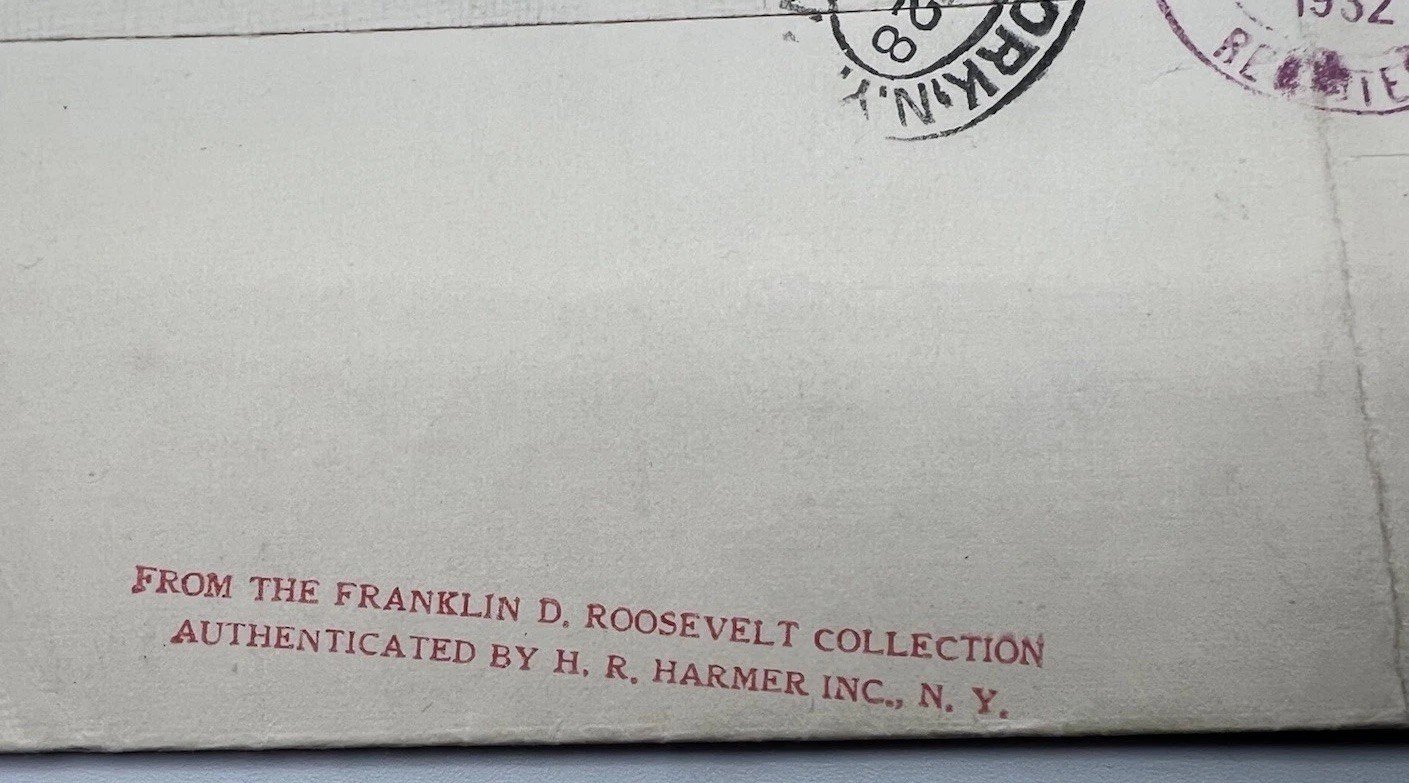 FDR President-Elect 1932 Registered France Cover Harmer Authenticated # 1108 photo 2