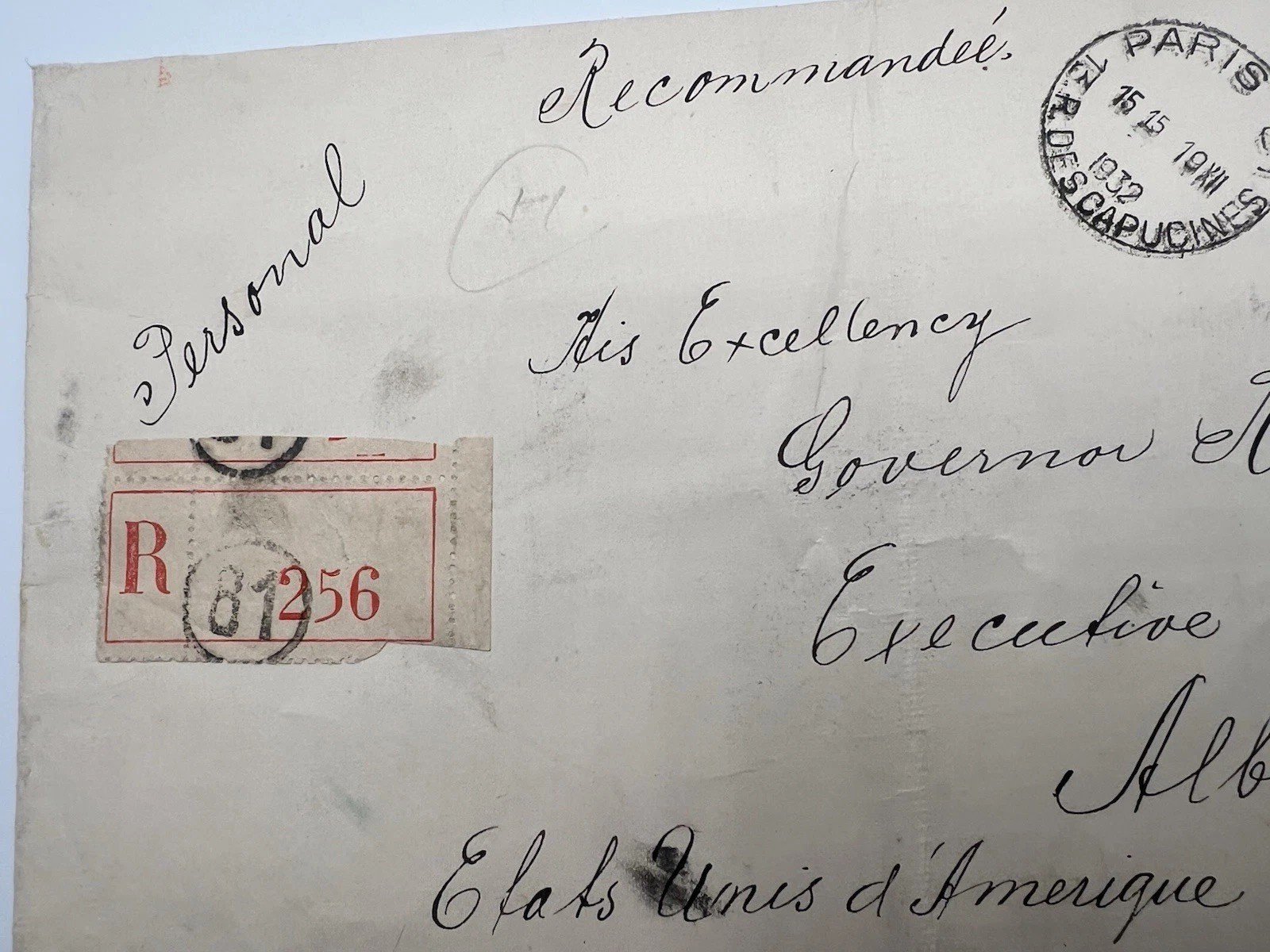 FDR President-Elect 1932 Registered France Cover Harmer Authenticated # 1108 photo 4