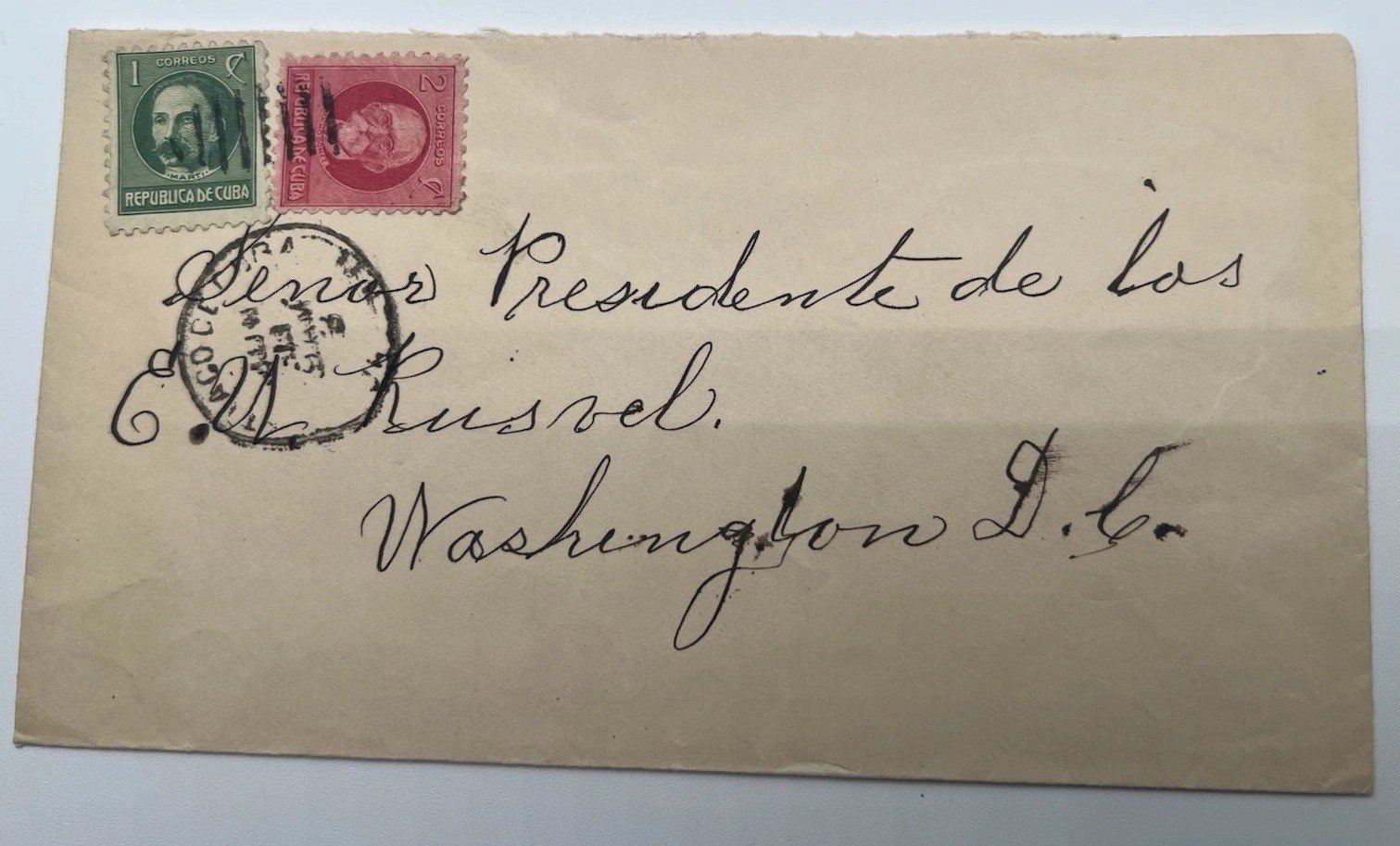 Cuba Postal Cover to President Franklin D Roosevelt FDR Harmer Collection # 1113