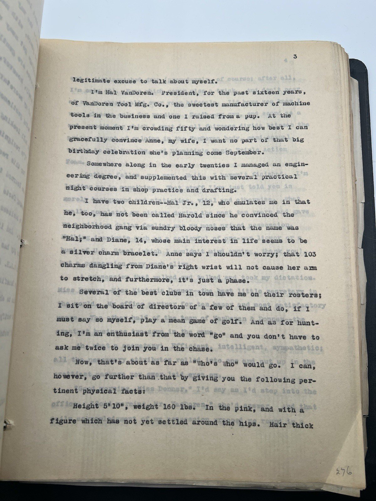 Vintage Typed Manuscript Come Sit on My Lap by M.P. Carpenter 292pp # 1116 photo 3
