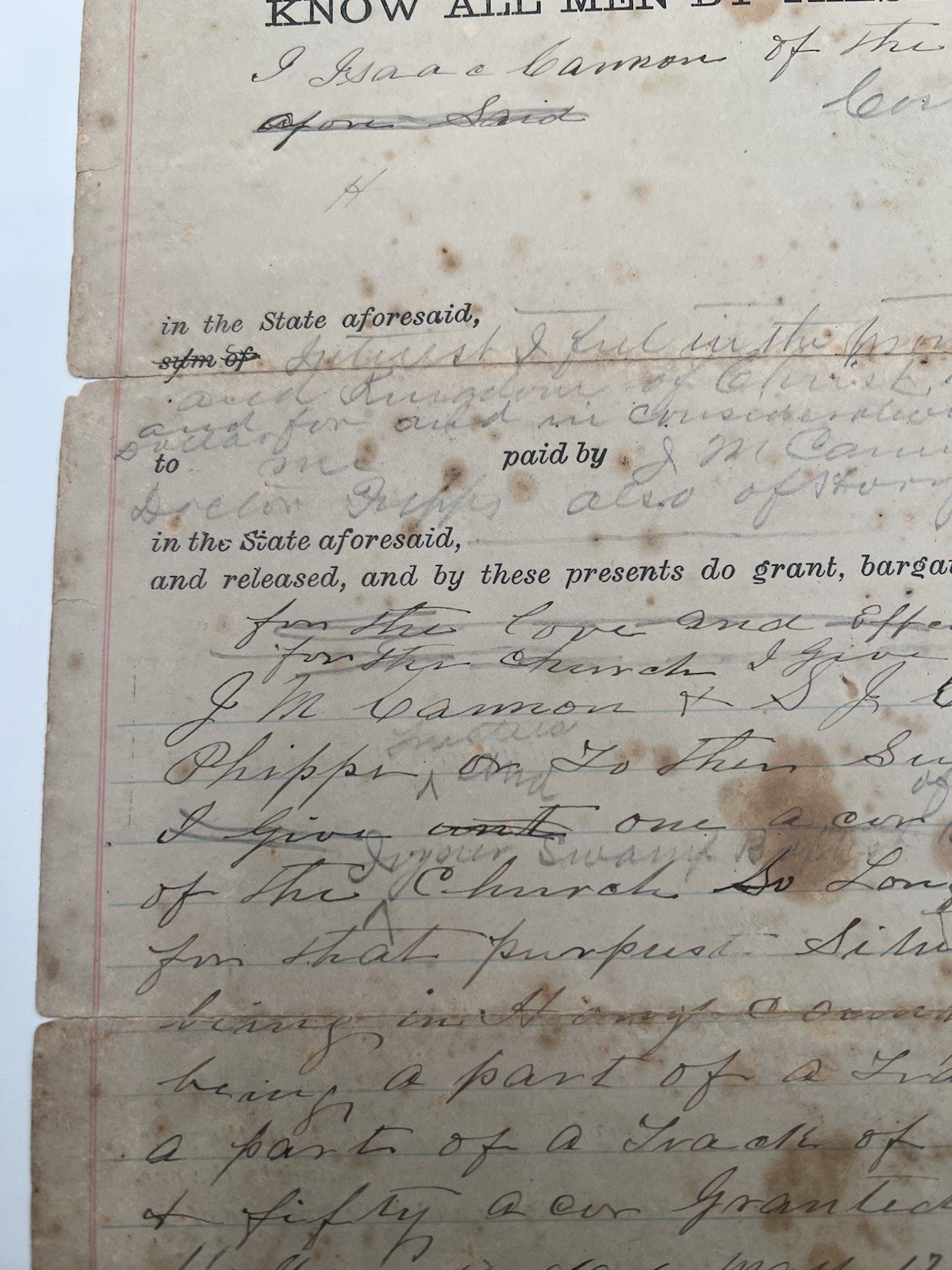 1890 Horry County SC Isaac Cannon One-Acre Church Land Deed # 1122 photo 4