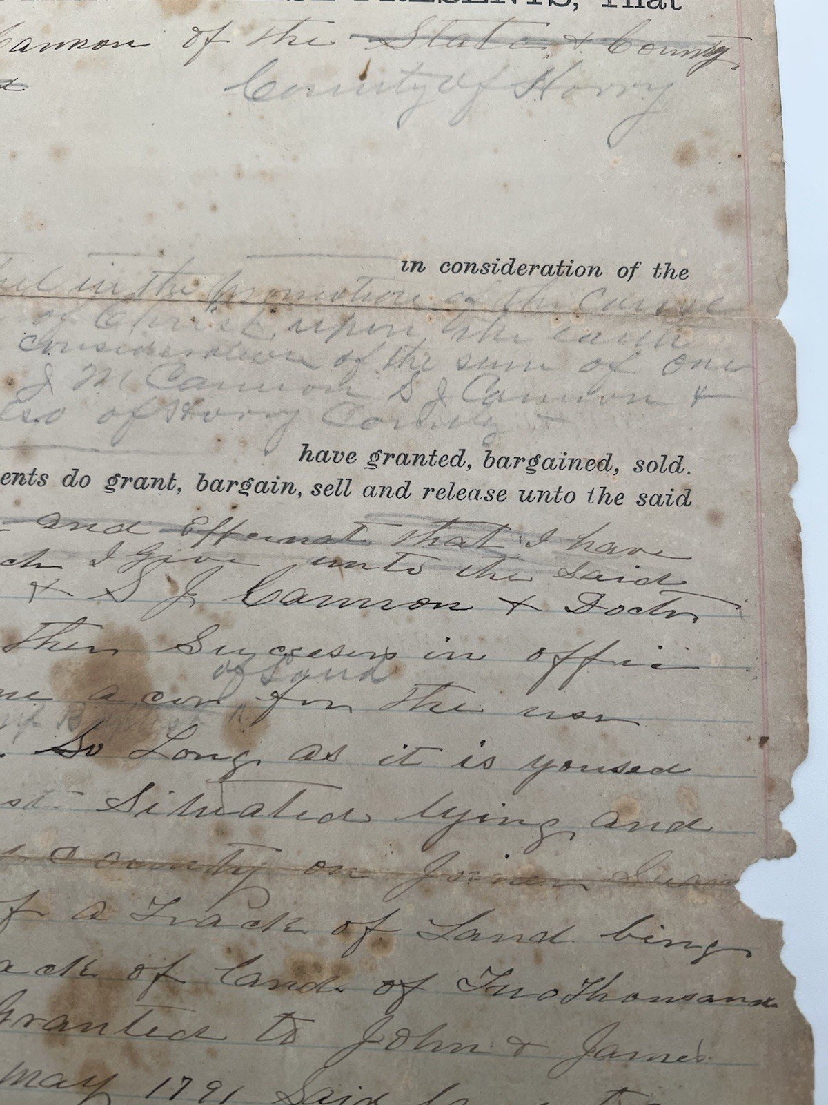 1890 Horry County SC Isaac Cannon One-Acre Church Land Deed # 1122 photo 5