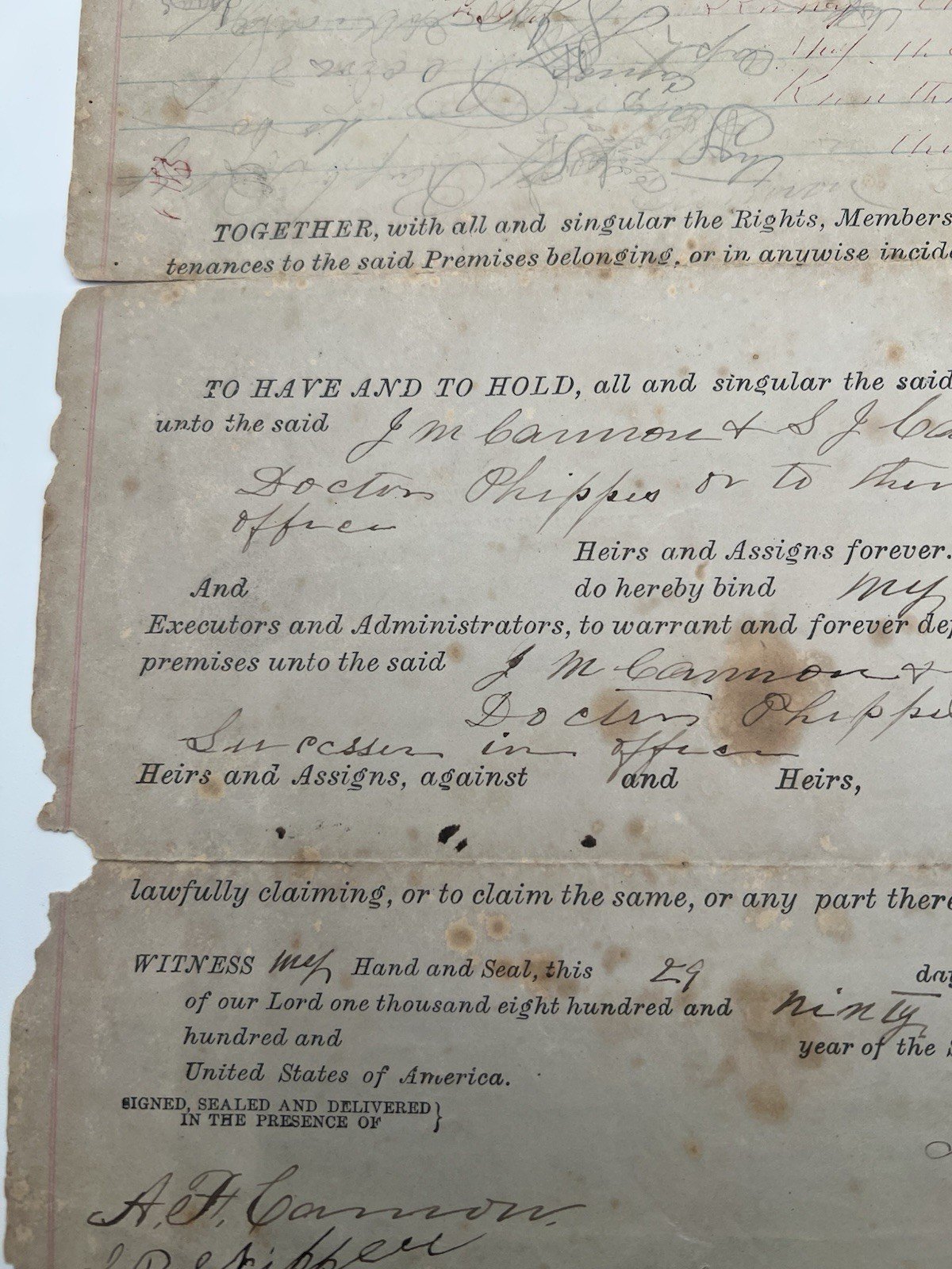 1890 Horry County SC Isaac Cannon One-Acre Church Land Deed # 1122 photo 9