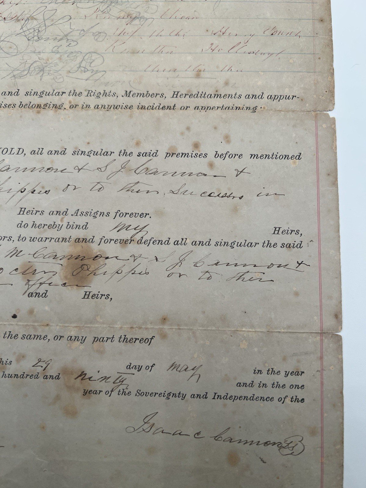 1890 Horry County SC Isaac Cannon One-Acre Church Land Deed # 1122 photo 10