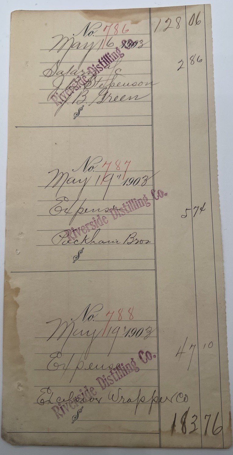 1914 Horry County SC Livestock Bill of Sale & 1903 Distilling Ledger # 1126 photo 5