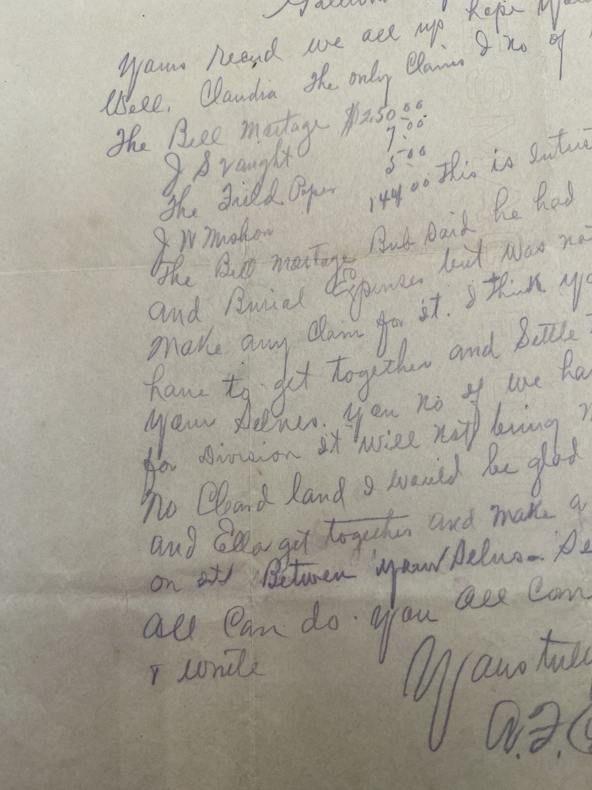 1929 Atlantic Coast Line RR Letter Loris SC Estate Land Dispute # 1137 photo 4