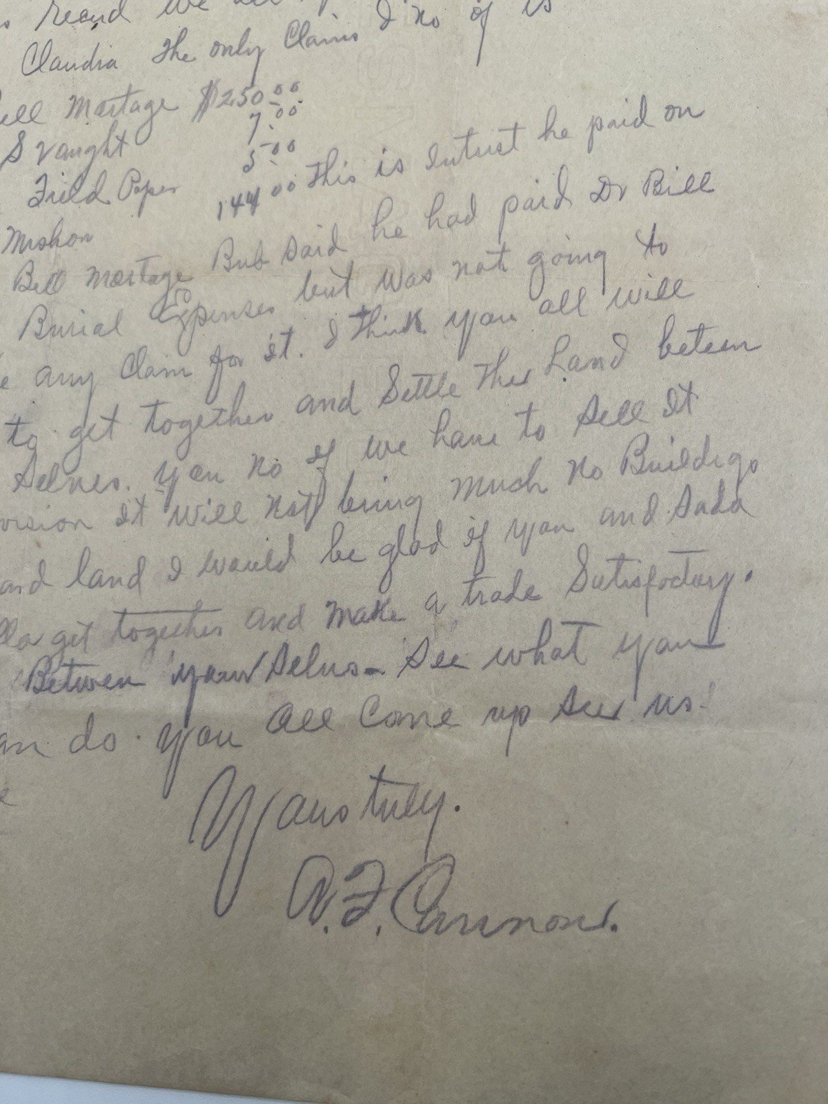 1929 Atlantic Coast Line RR Letter Loris SC Estate Land Dispute # 1137 photo 5