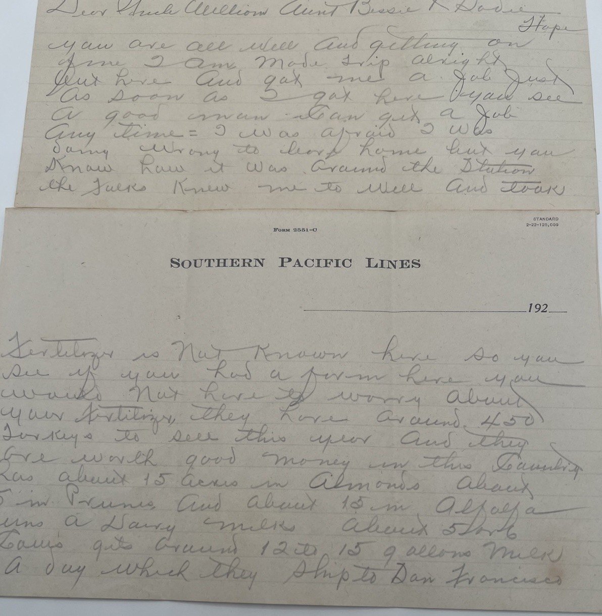 1922 Southern Pacific Blue Canyon CA 4-Page Snow Shed Railroad Letter # 1138 photo 3