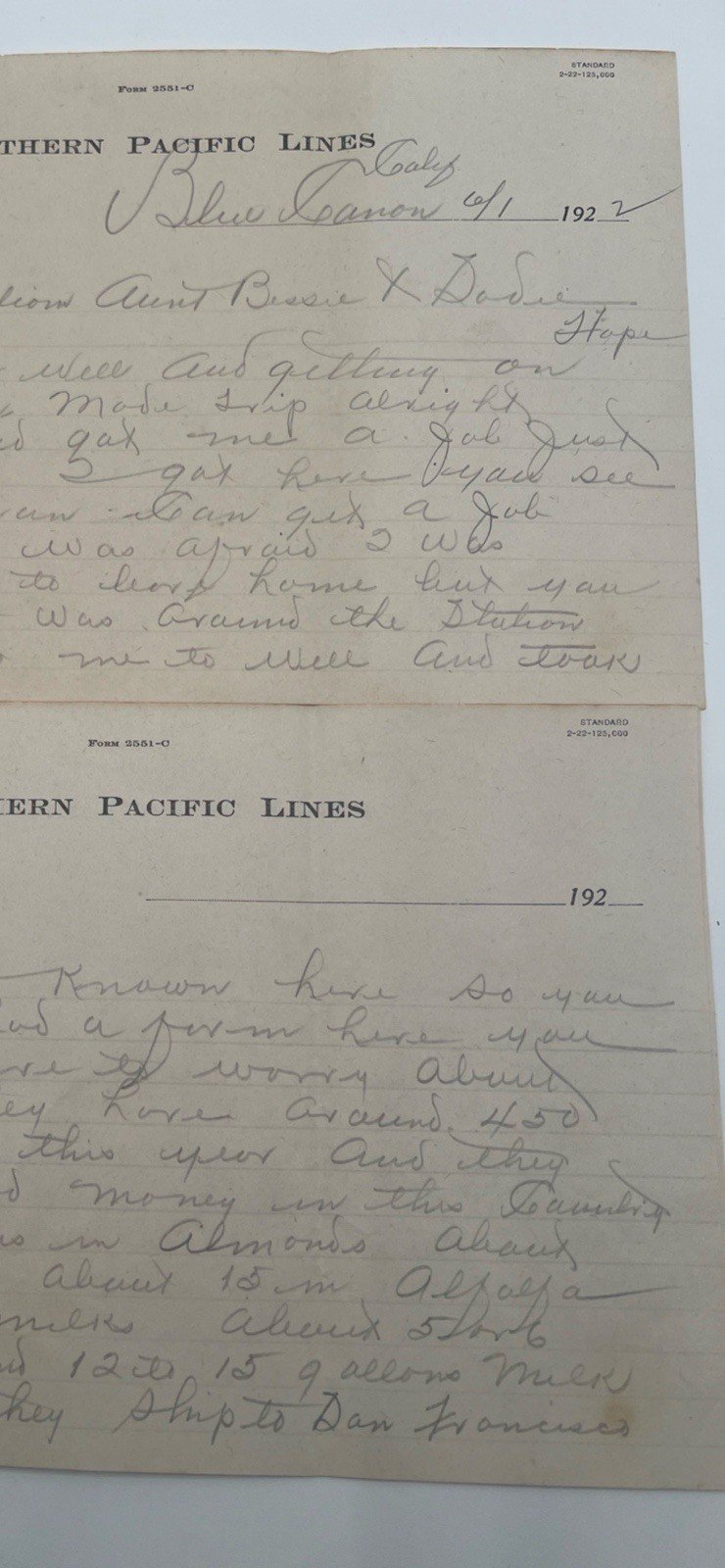 1922 Southern Pacific Blue Canyon CA 4-Page Snow Shed Railroad Letter # 1138 photo 9