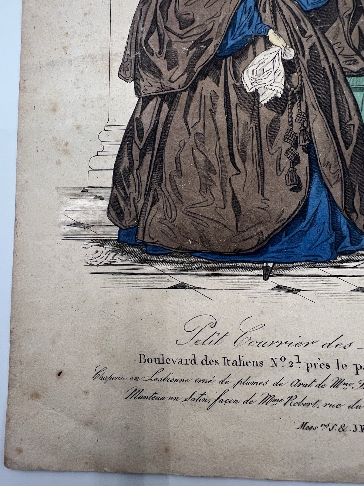 1835 Modes de Paris Hand-Colored Fashion Plate No. 1201. # 1144 photo 4