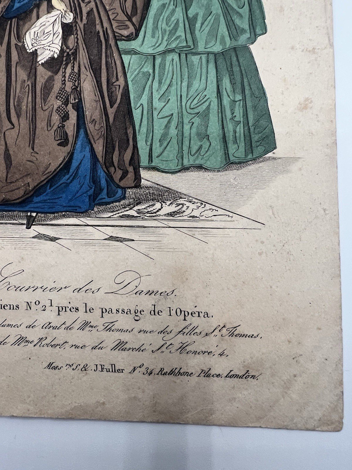 1835 Modes de Paris Hand-Colored Fashion Plate No. 1201. # 1144 photo 5