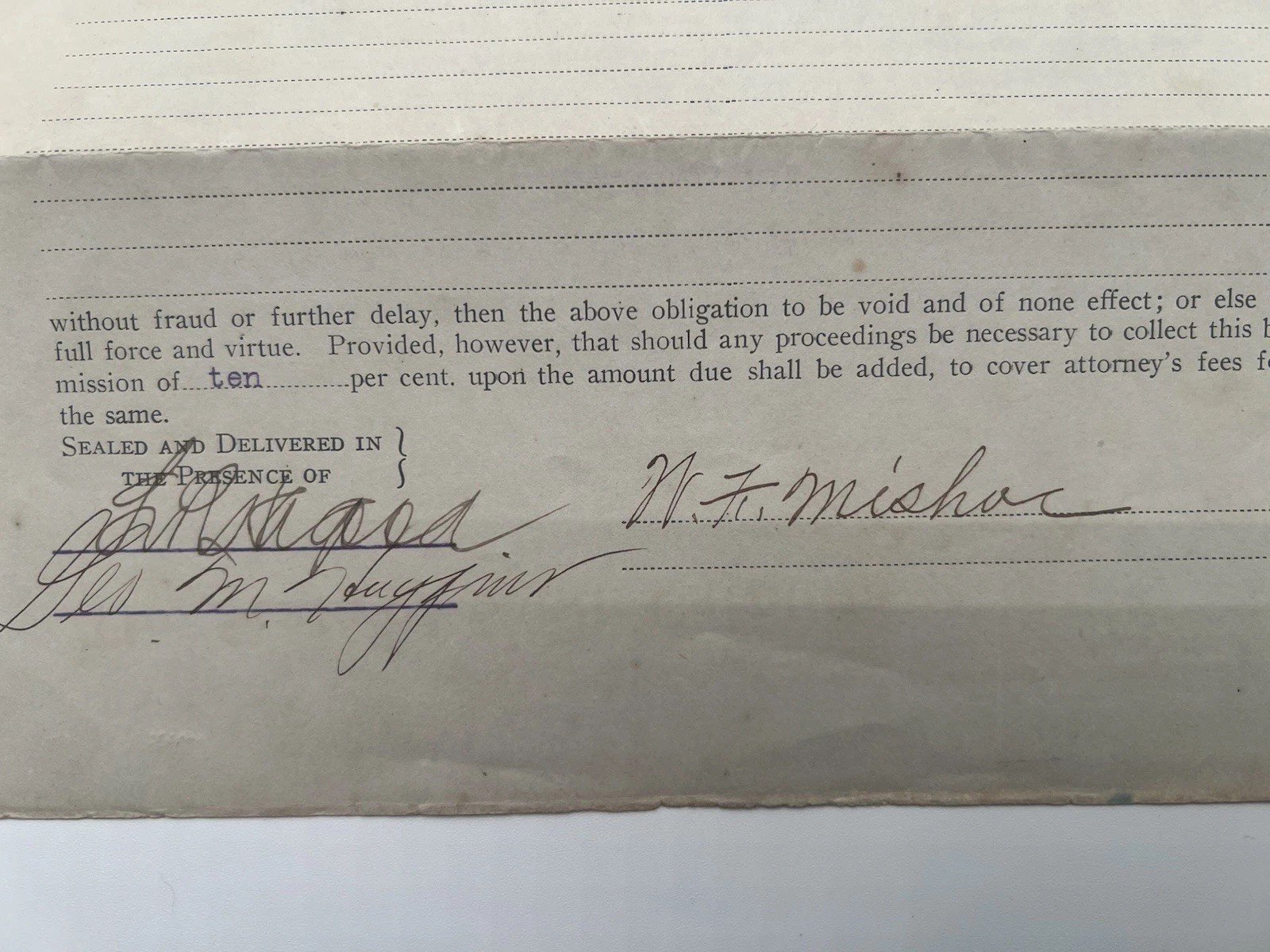 1911 Horry County SC $1,362 Debt Bond W.F. Mishoe Geo. J. Holliday # 1147 photo 5