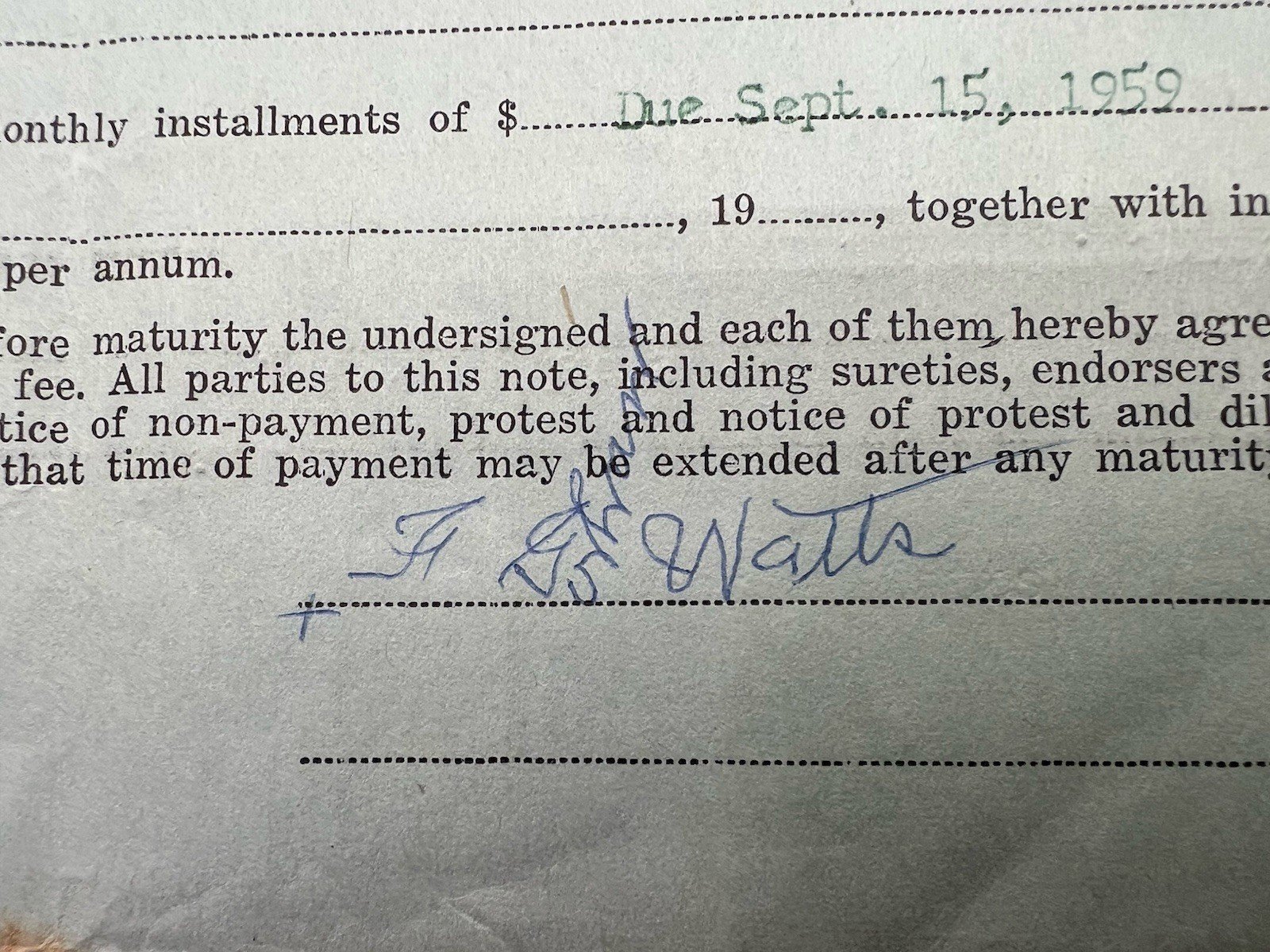 1958 Horry County SC Furniture Lease Box Heater Goldfinch Watts Paid # 1148 photo 7