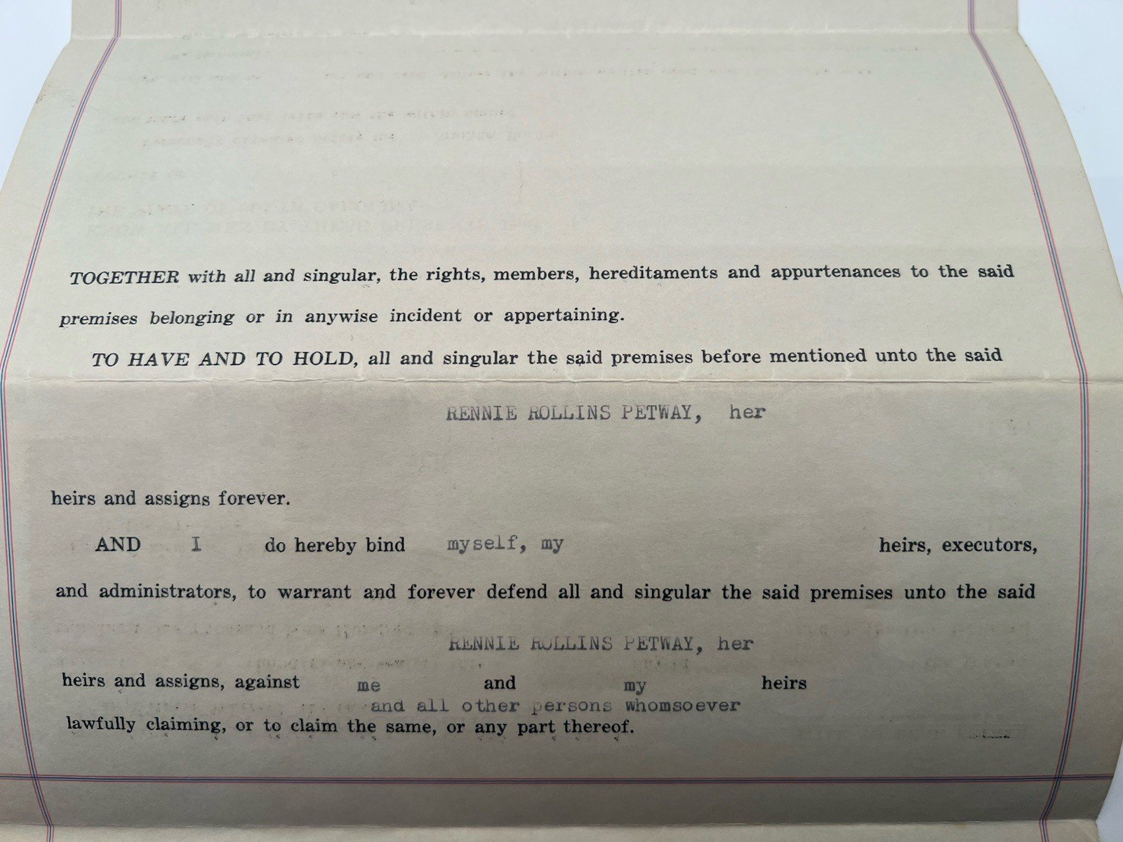 1942 Florence County SC Real Estate Deed Leah Townsend Petway Stamps # 1149 photo 7