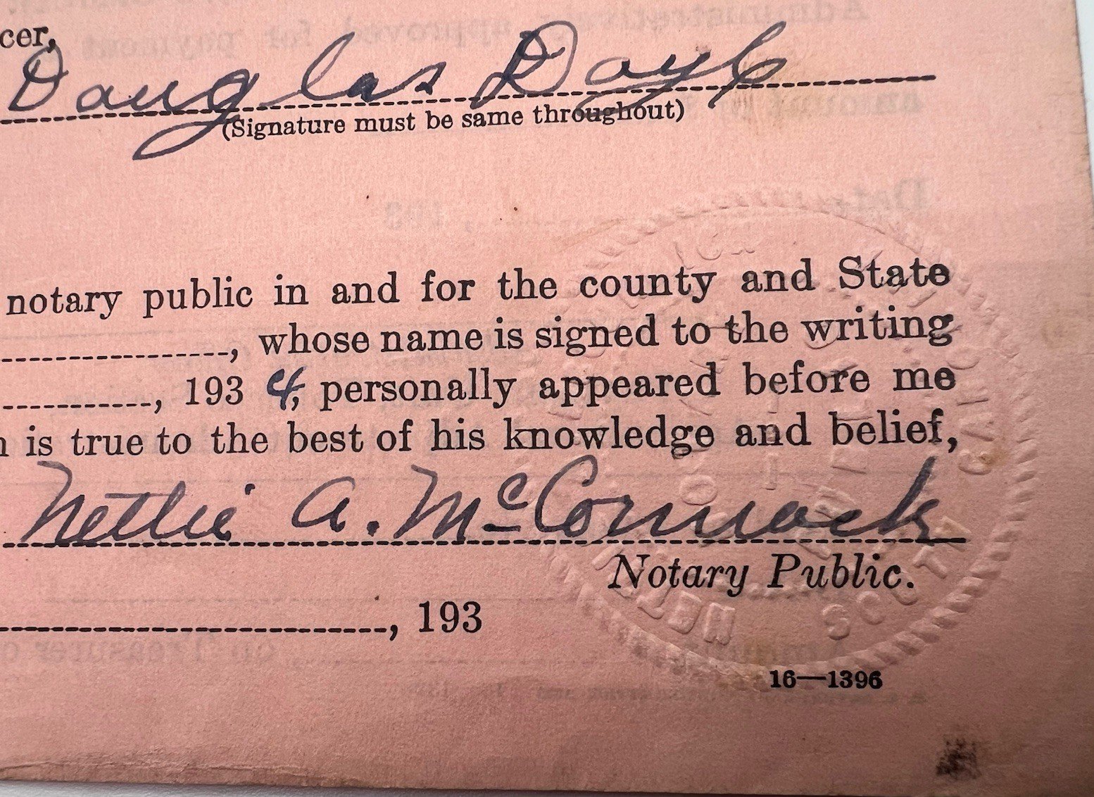 1934 FDR New Deal USDA Tobacco Payment Application Horry County SC # 1153 photo 5