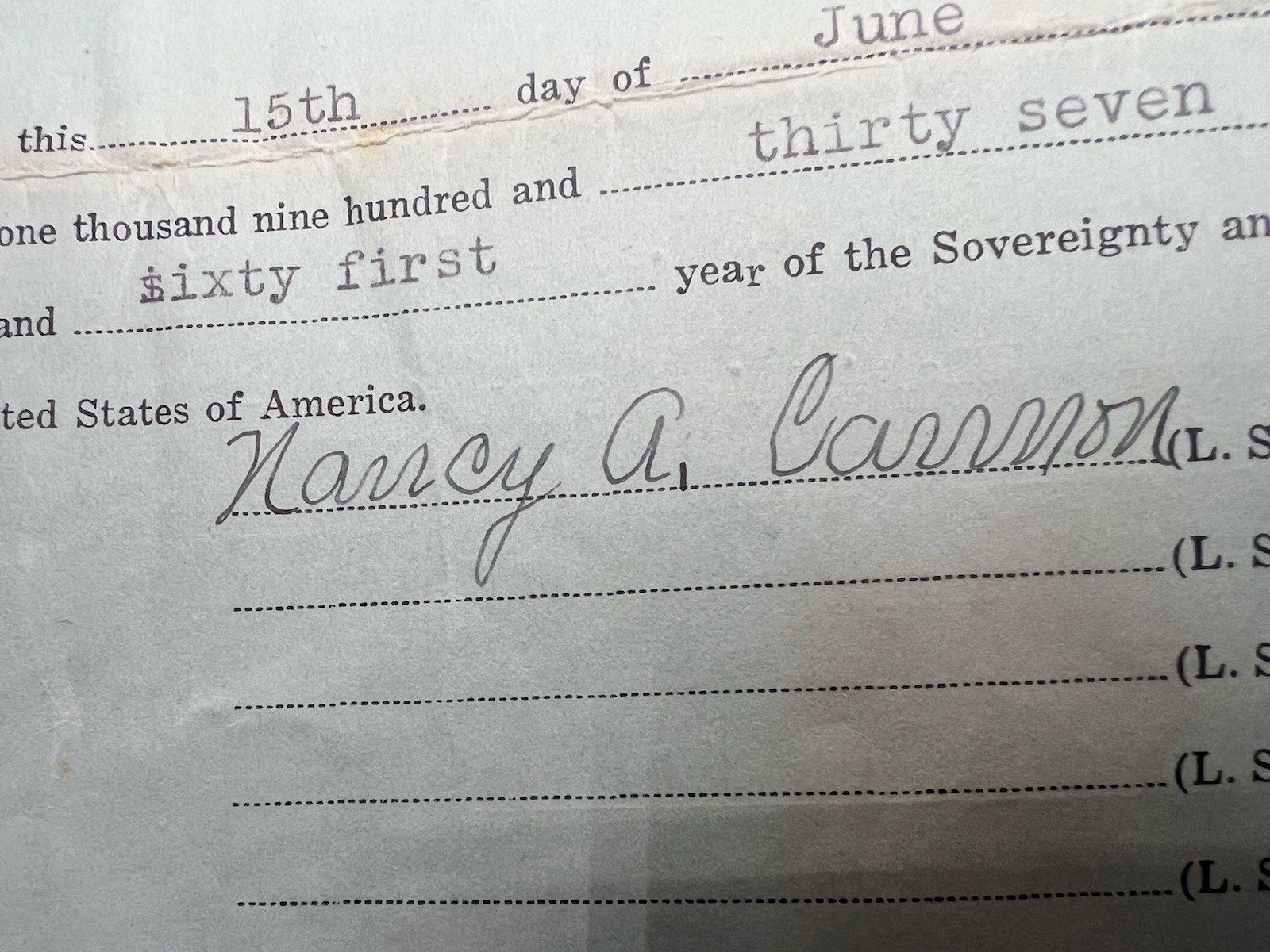 1937 Horry County SC Land Deed Nancy Cannon to Ella Watts 80 Acres # 1155 photo 10