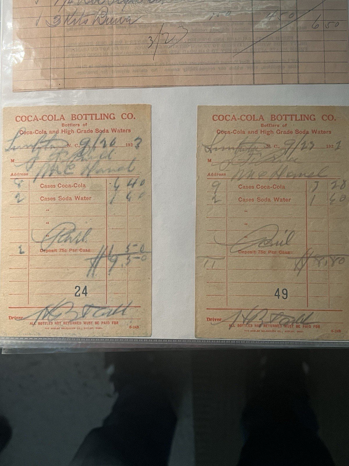1920s Coca-Cola Nehi Bottling Co Receipt Lot Lumberton NC Soda Ephemera # 1158 photo 4