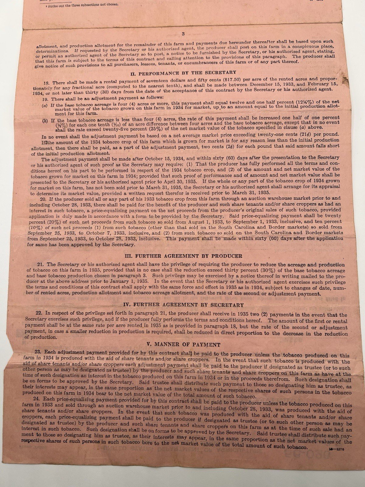 1934 FDR New Deal USDA Tobacco Contract & 1936 Envelope Horry County SC # 1163 photo 4