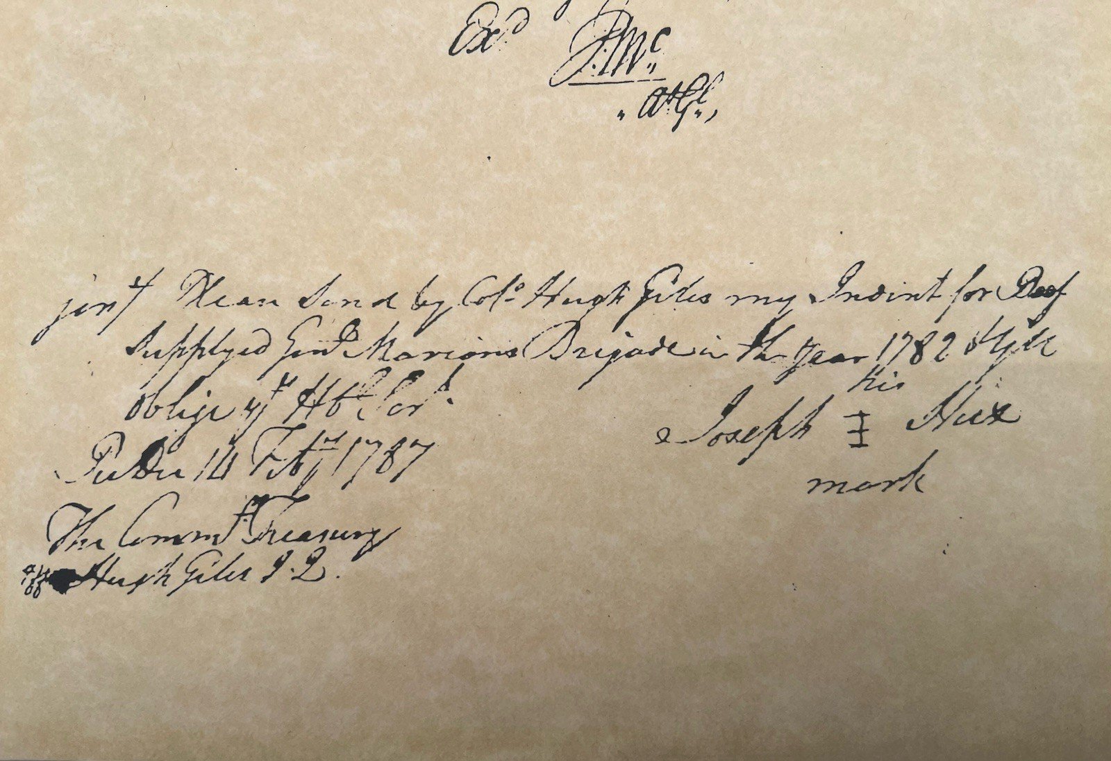 1787 Revolutionary War Beef Claim Francis Marion Brigade Hugh Giles Signed B1174 photo 4